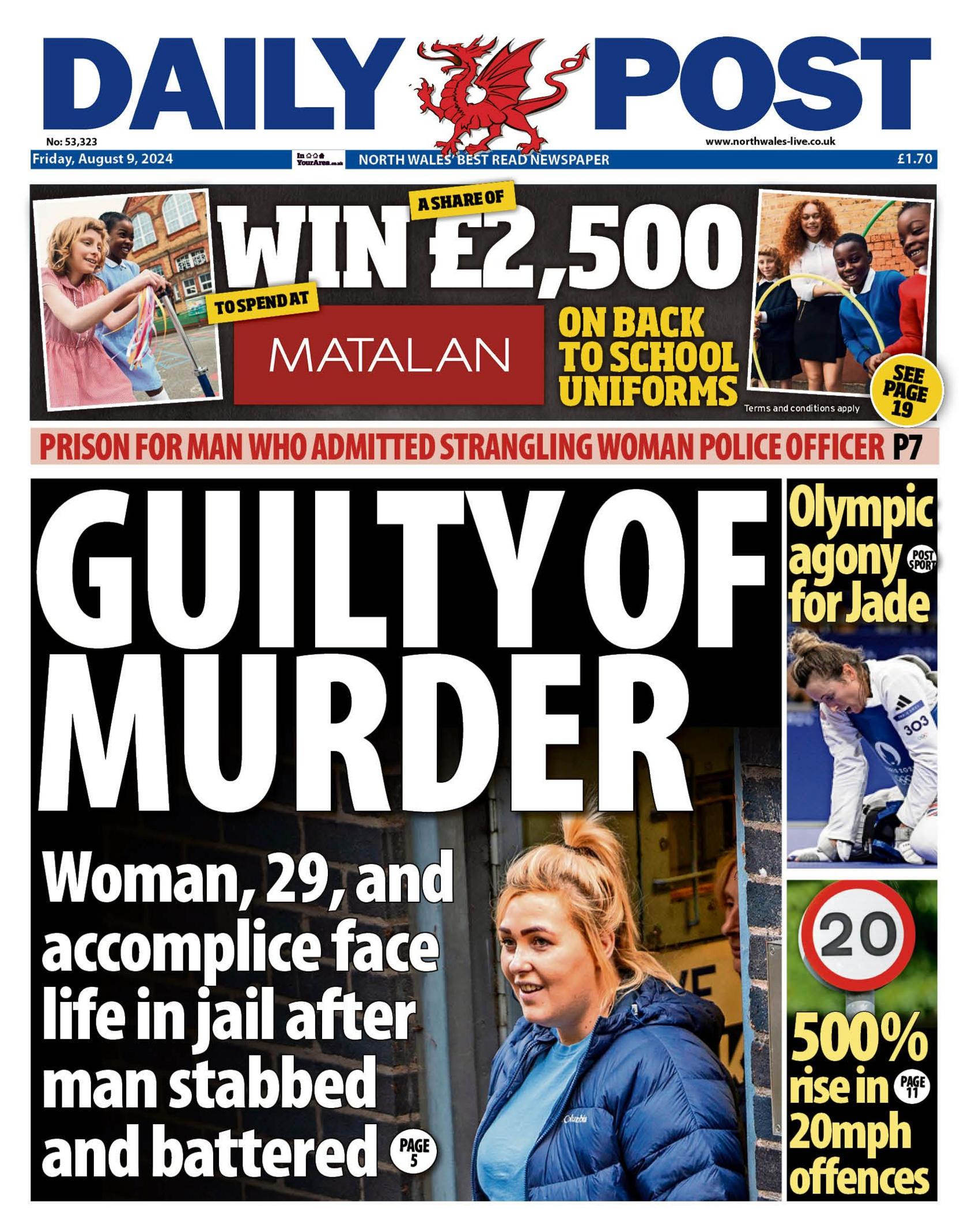 Front page of Daily Post