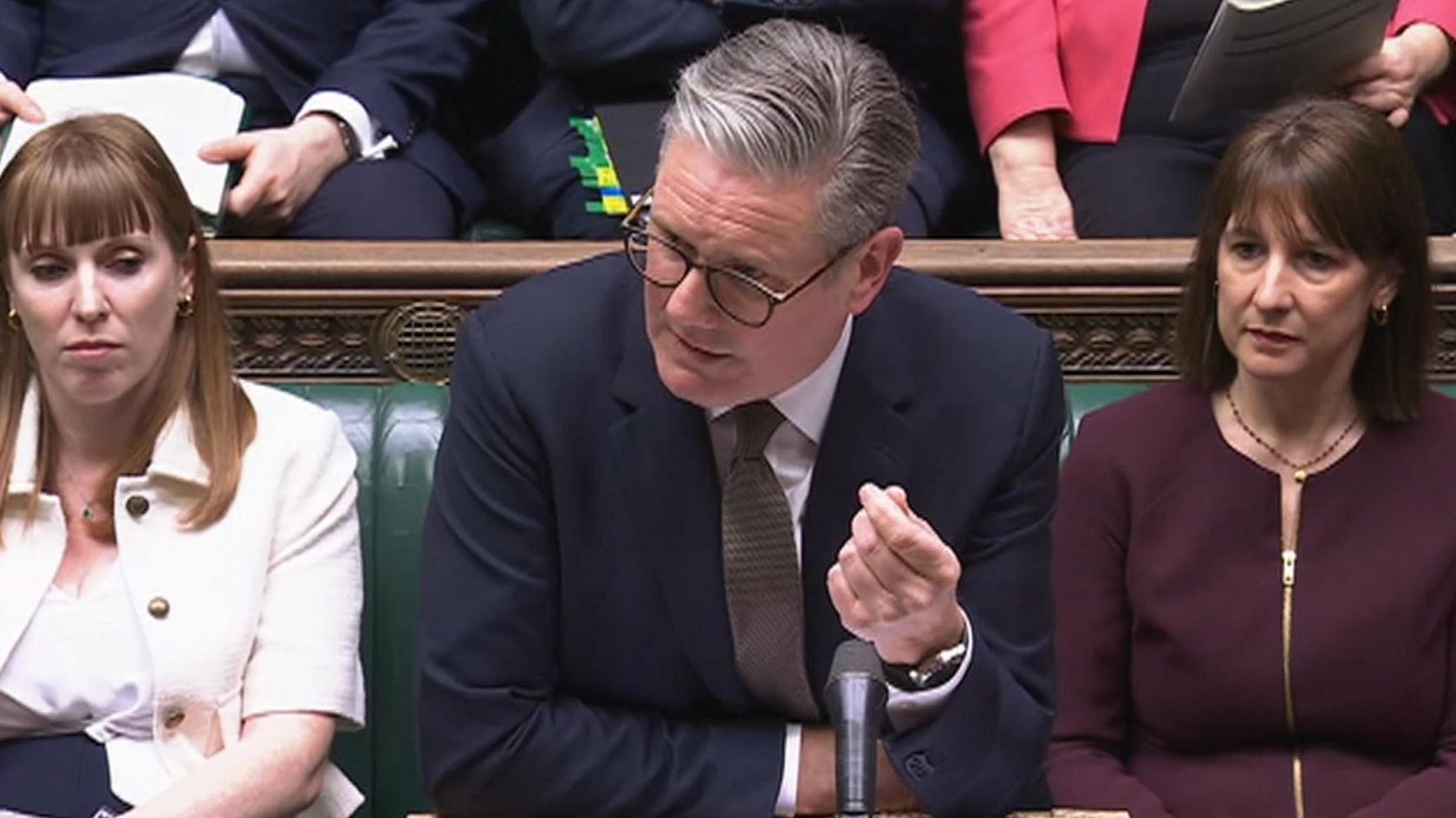 Keir Starmer answers questions in PMQs