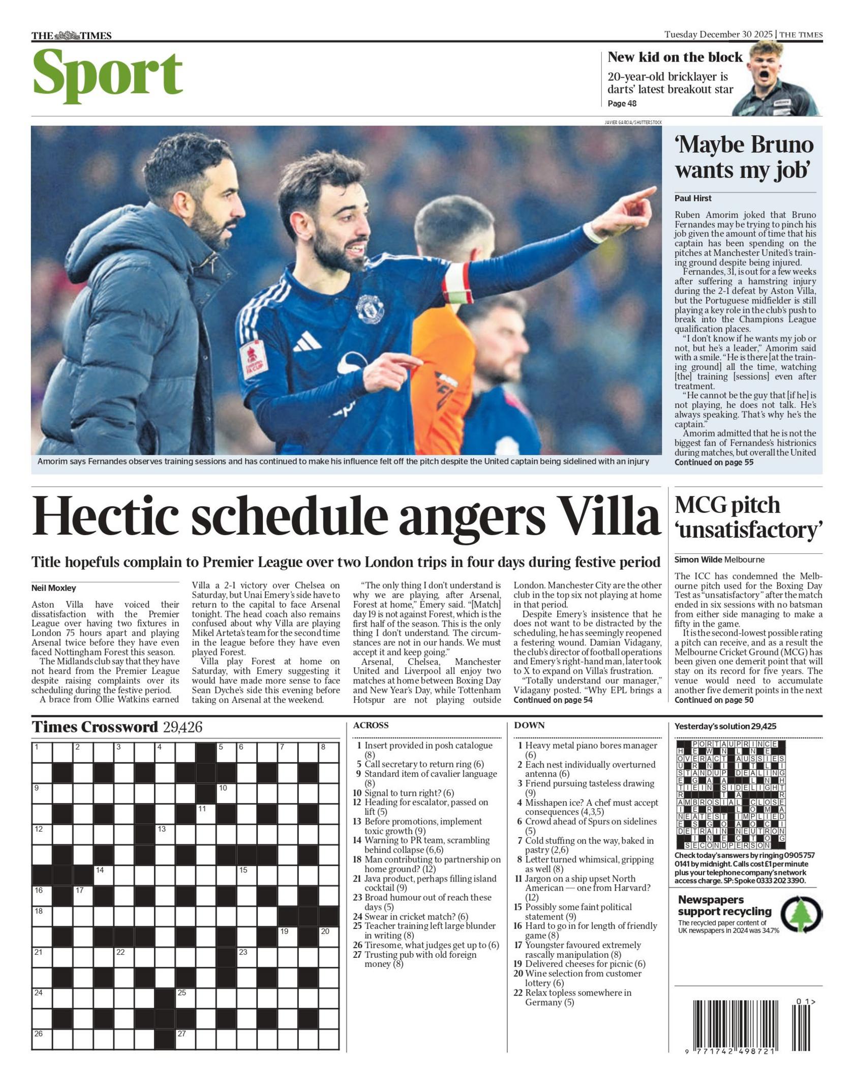 The Times back page