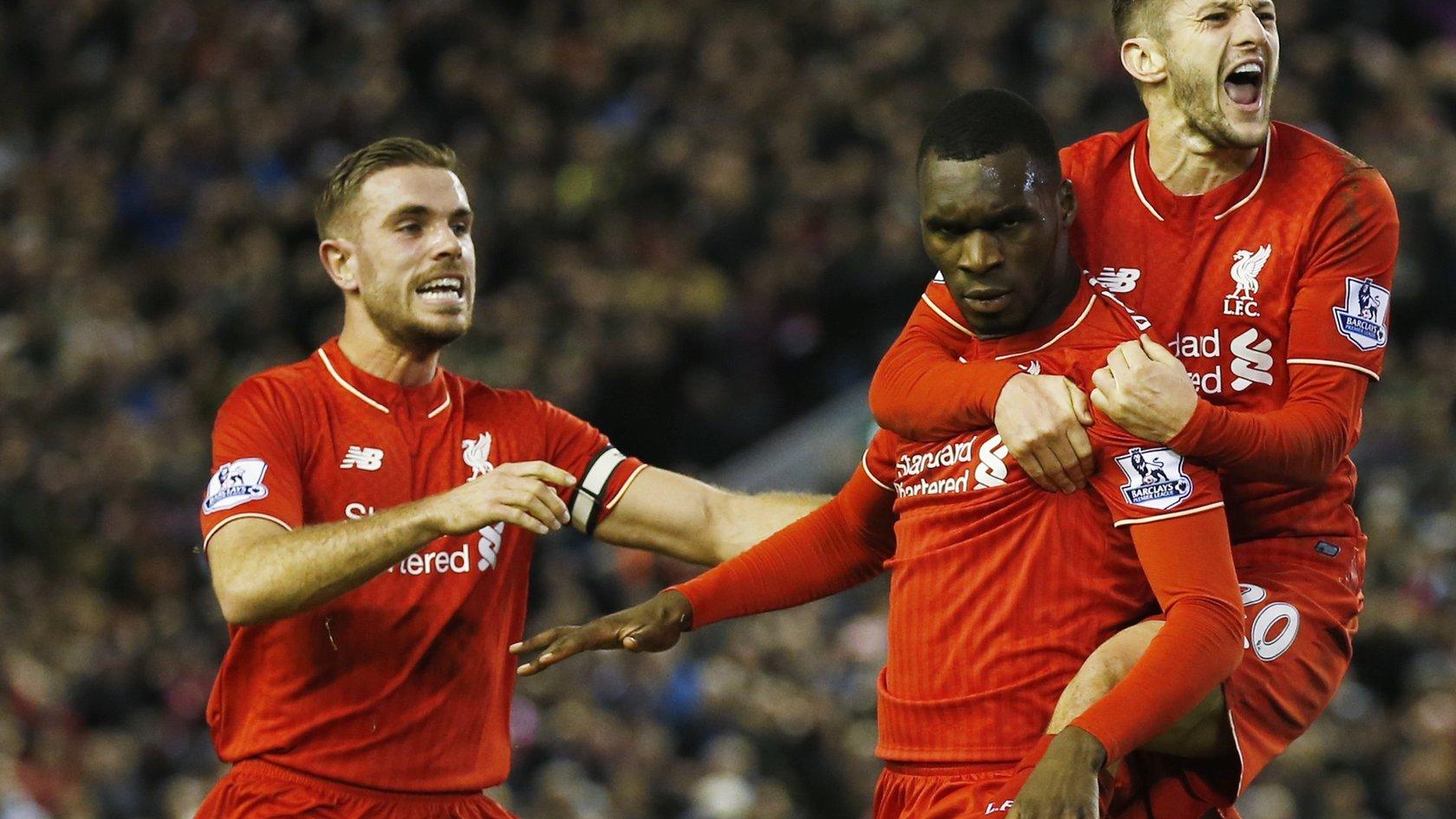 Christian Benteke celebrates