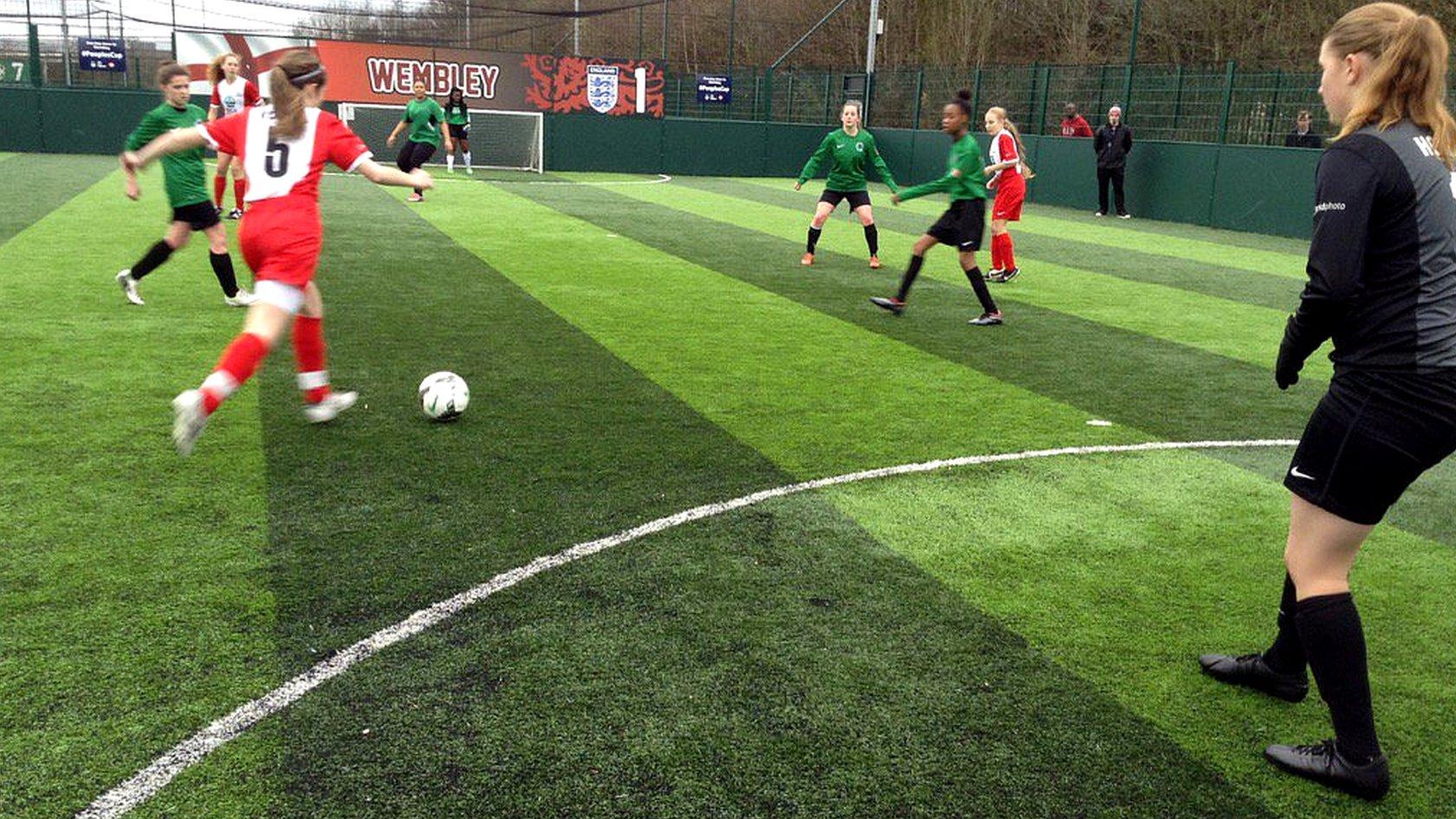 Girls playing in the FA People's Cup