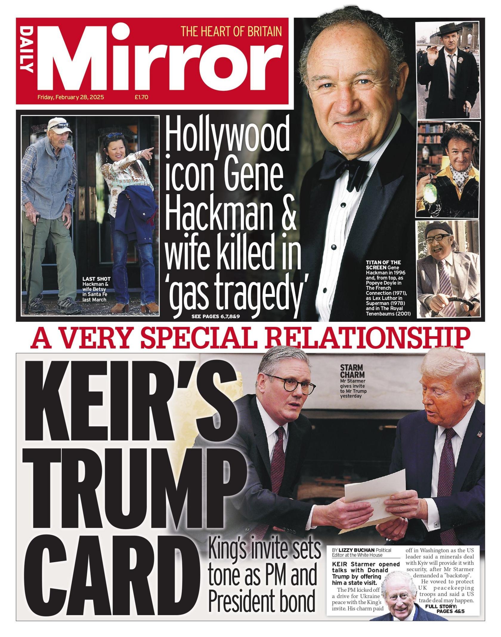 Daily Mirror front page