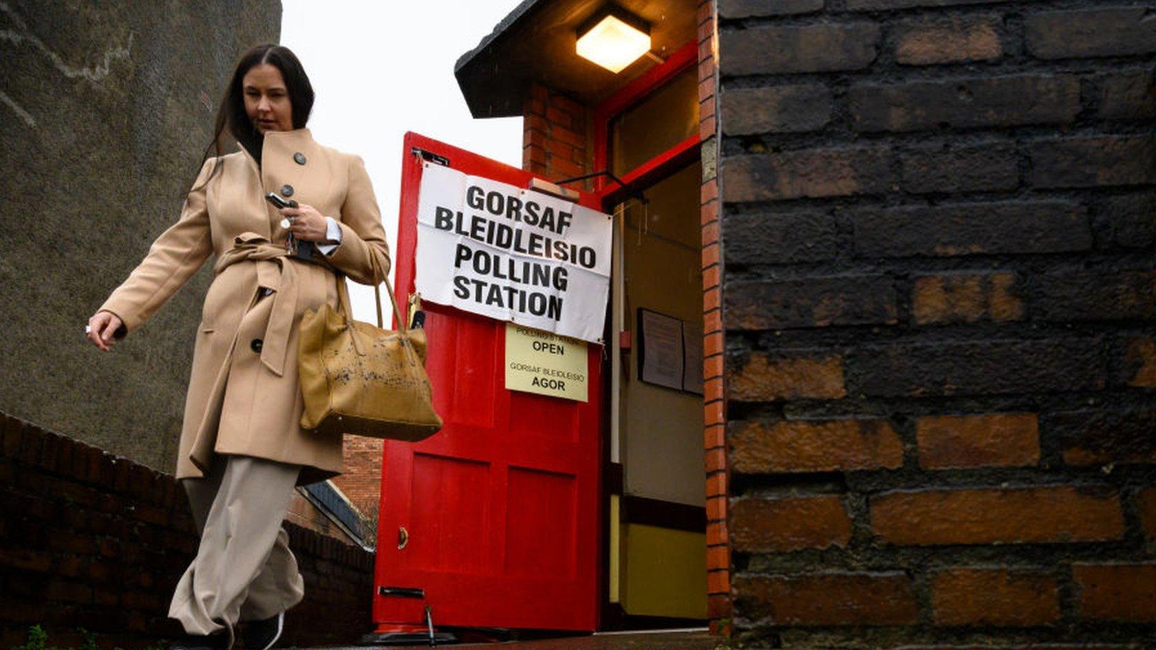 Voter at a polling station