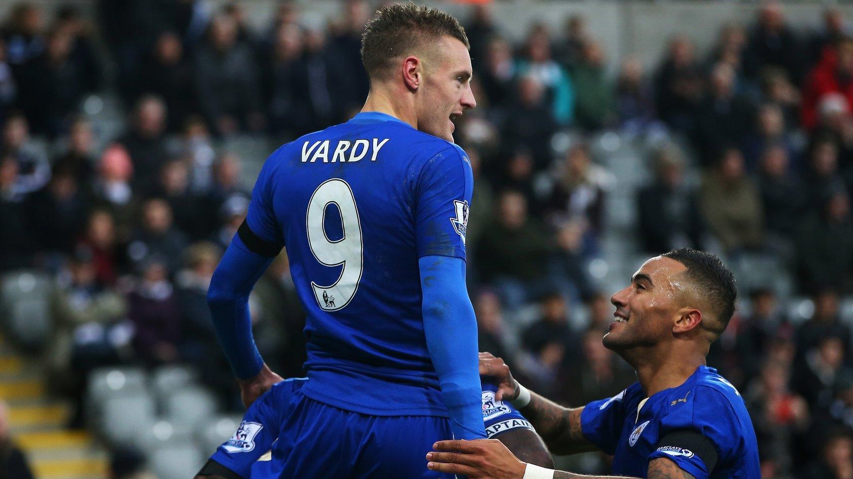 Jamie Vardy celebrates