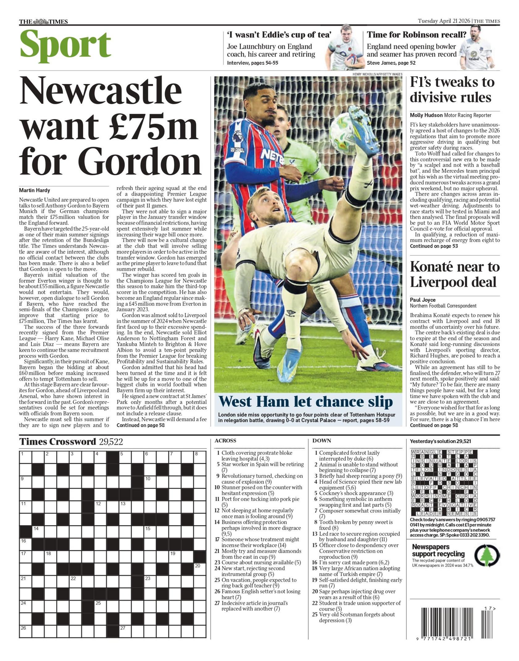 Times back page 