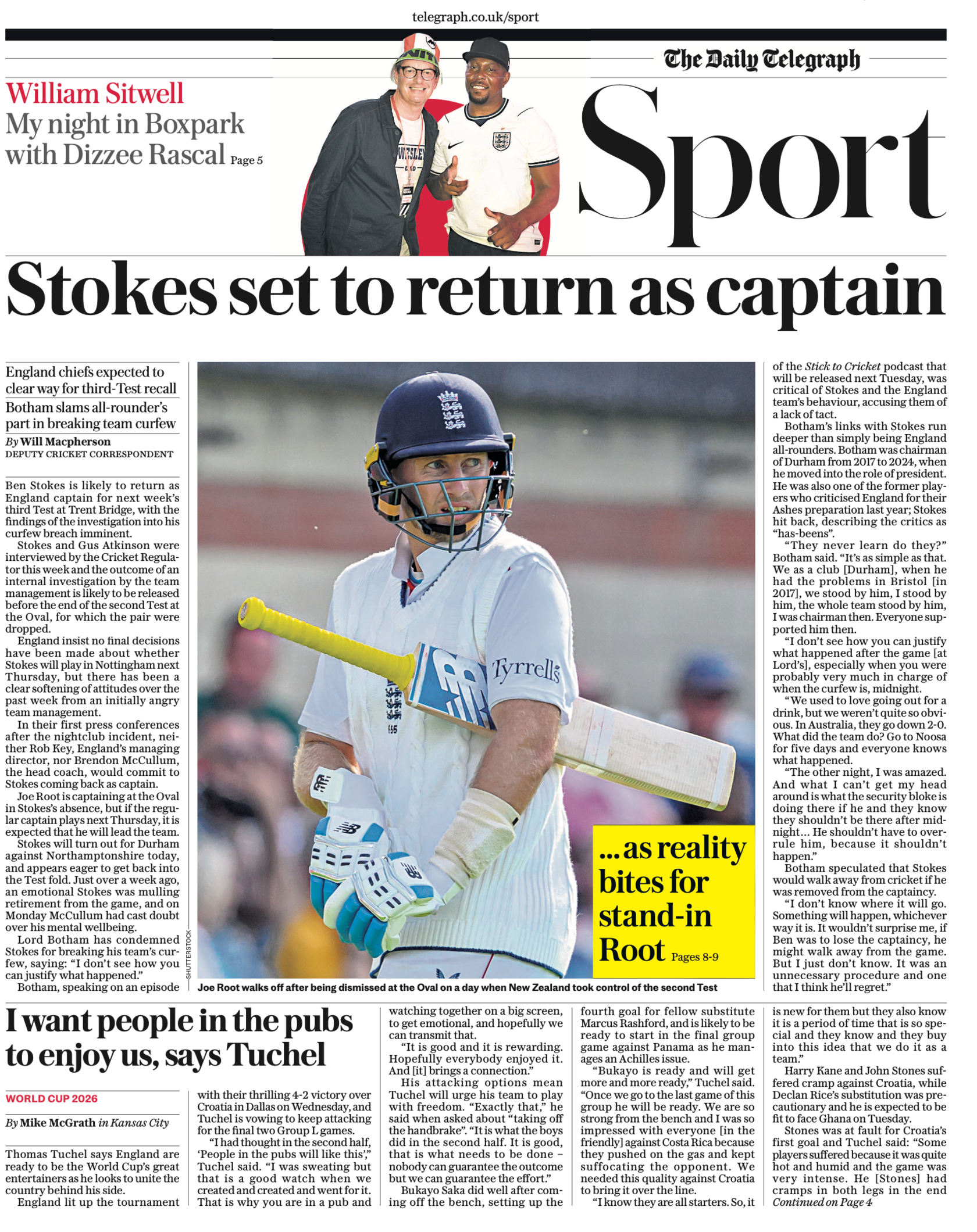 Telegraph back page 