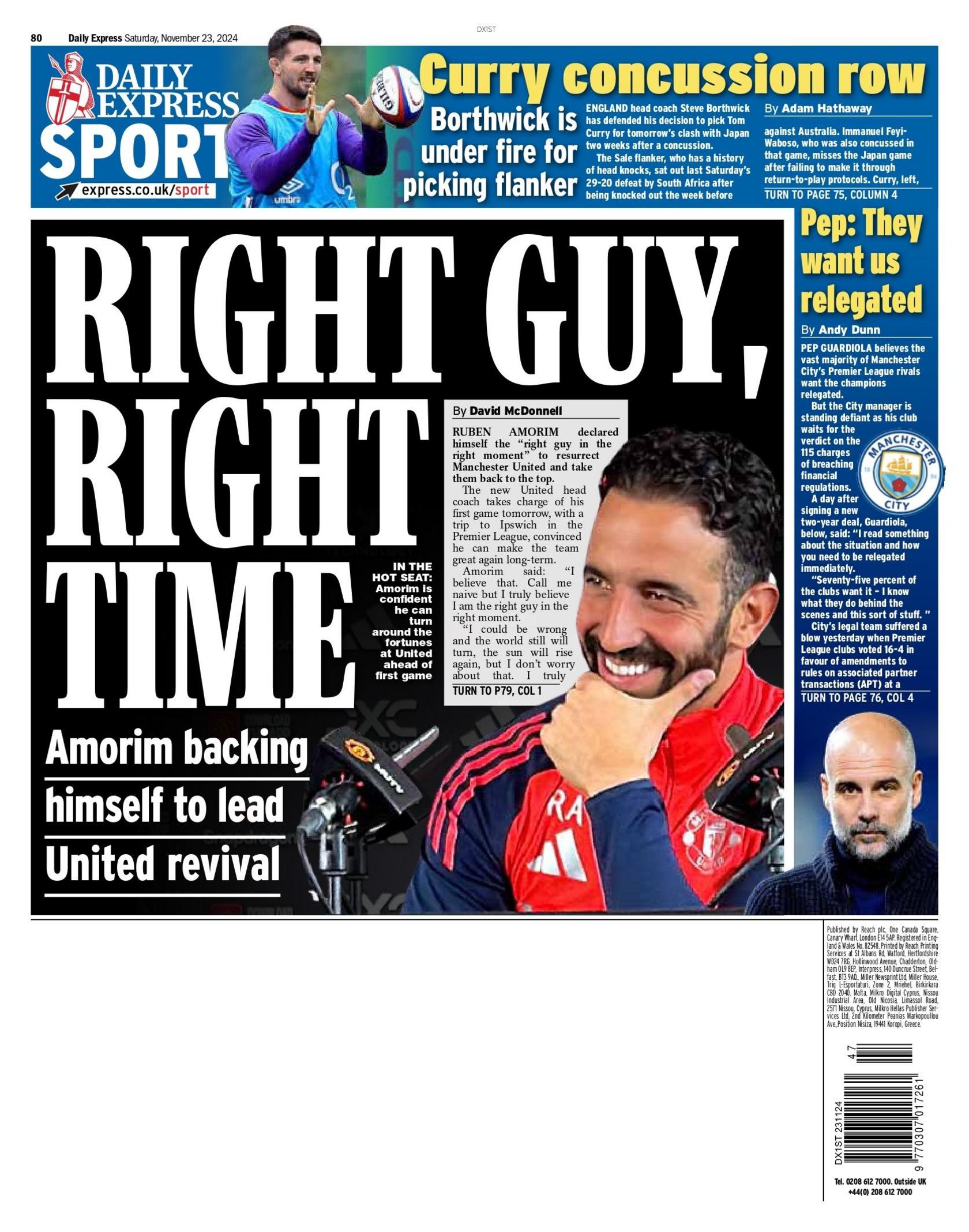 Daily Express back page