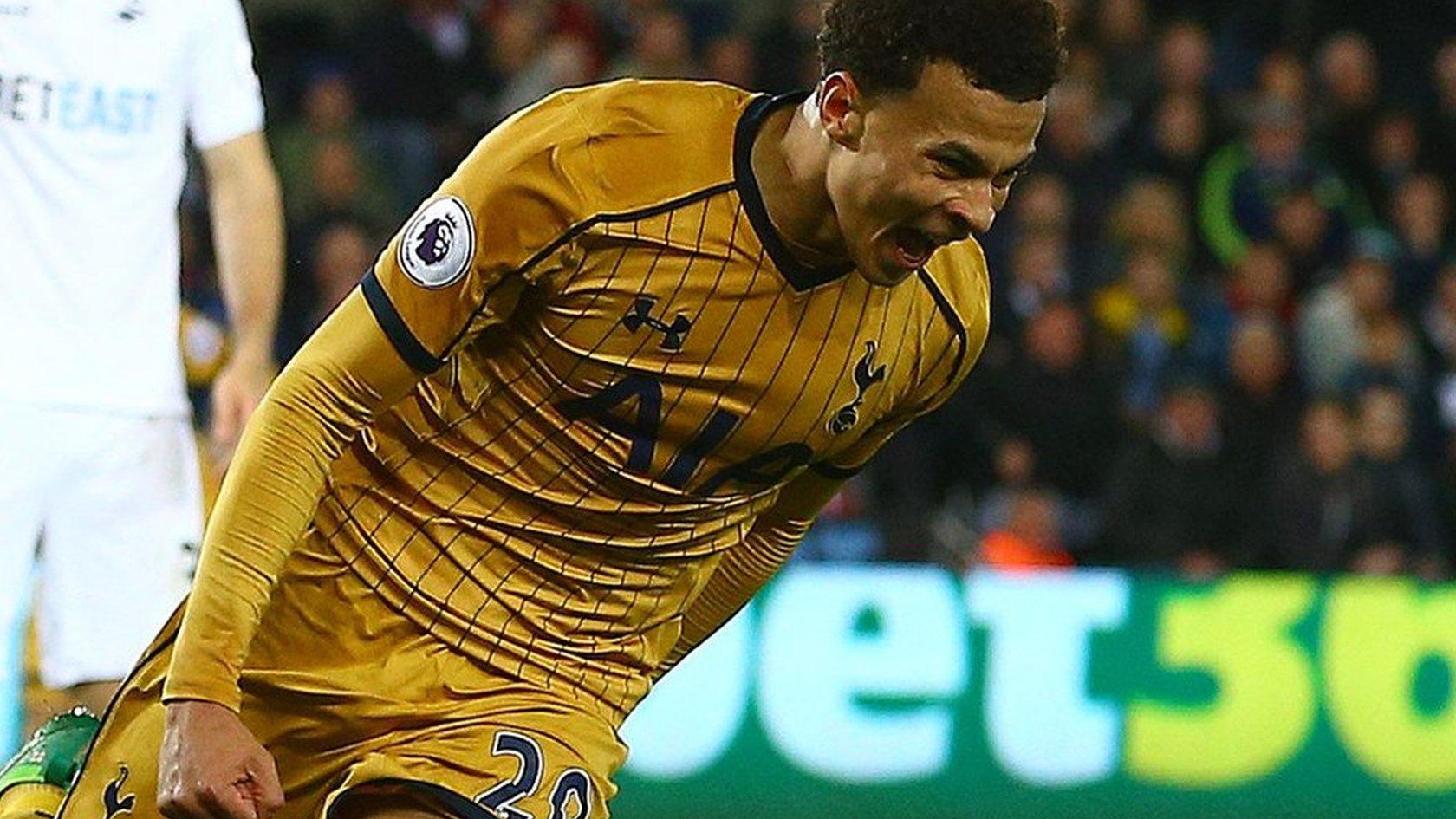 Dele Alli of Tottenham Hotspur celebrates