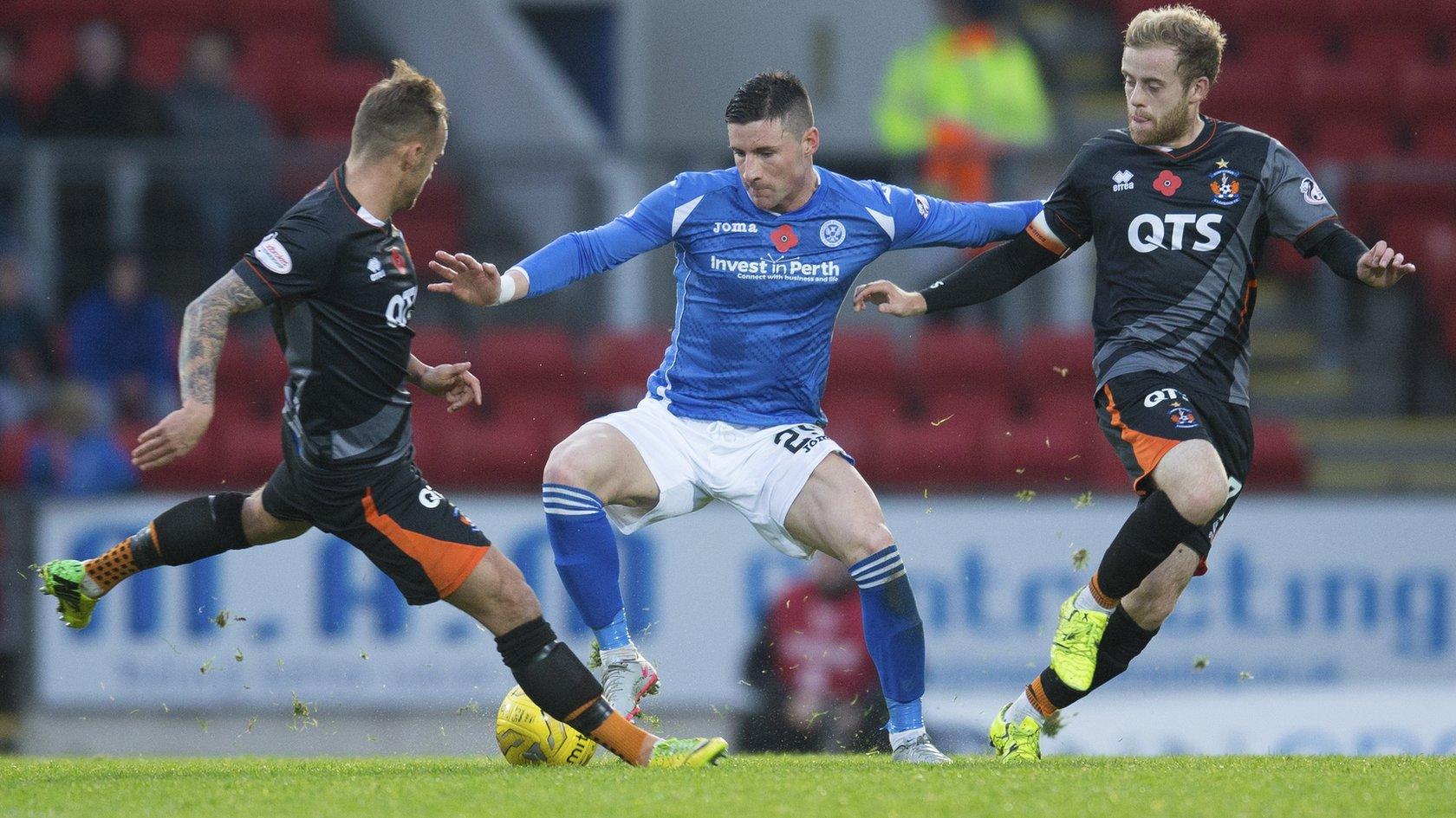 Michael O'Halloran playing for St Johnstone against Kilmarnock