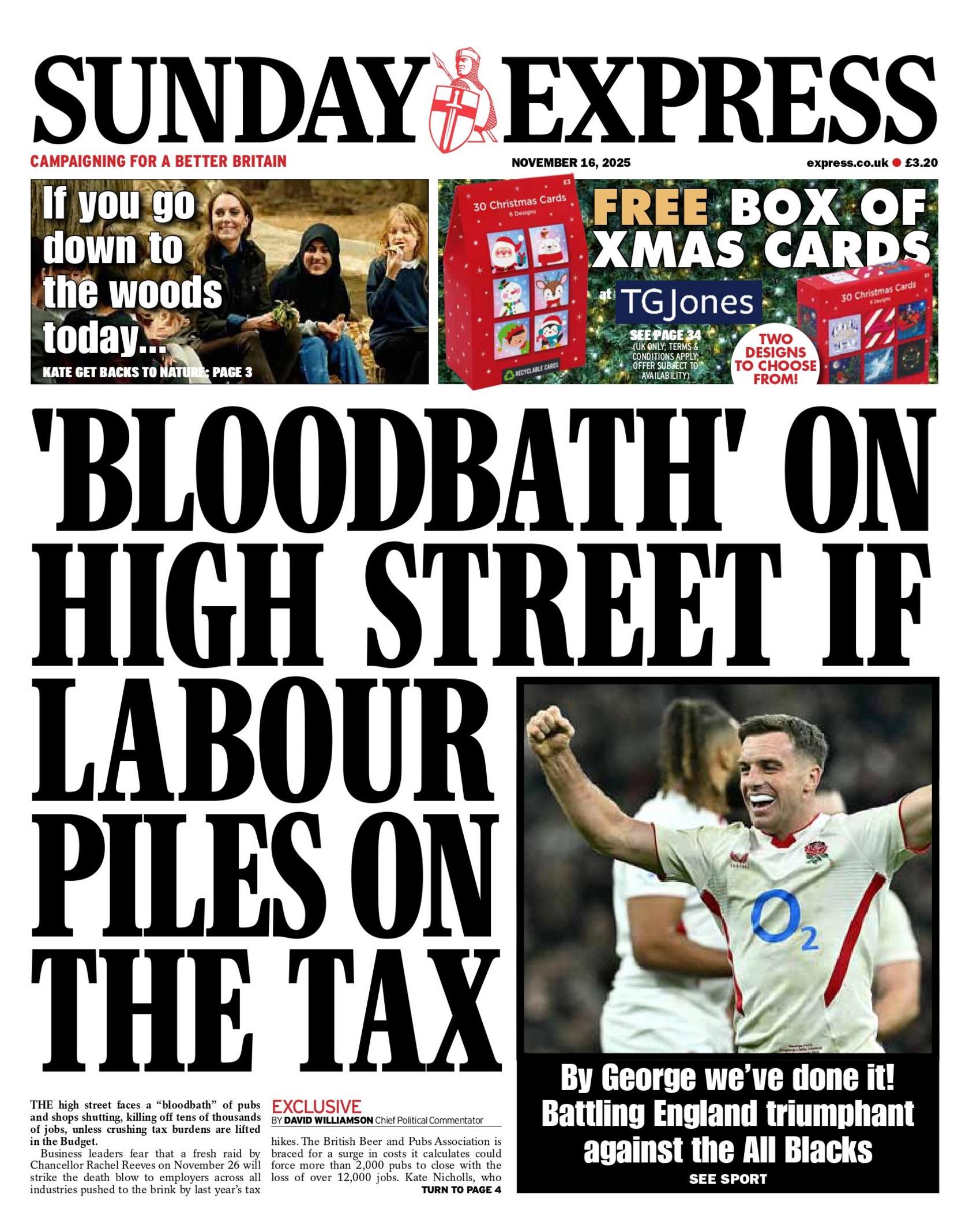 Sunday Express front page