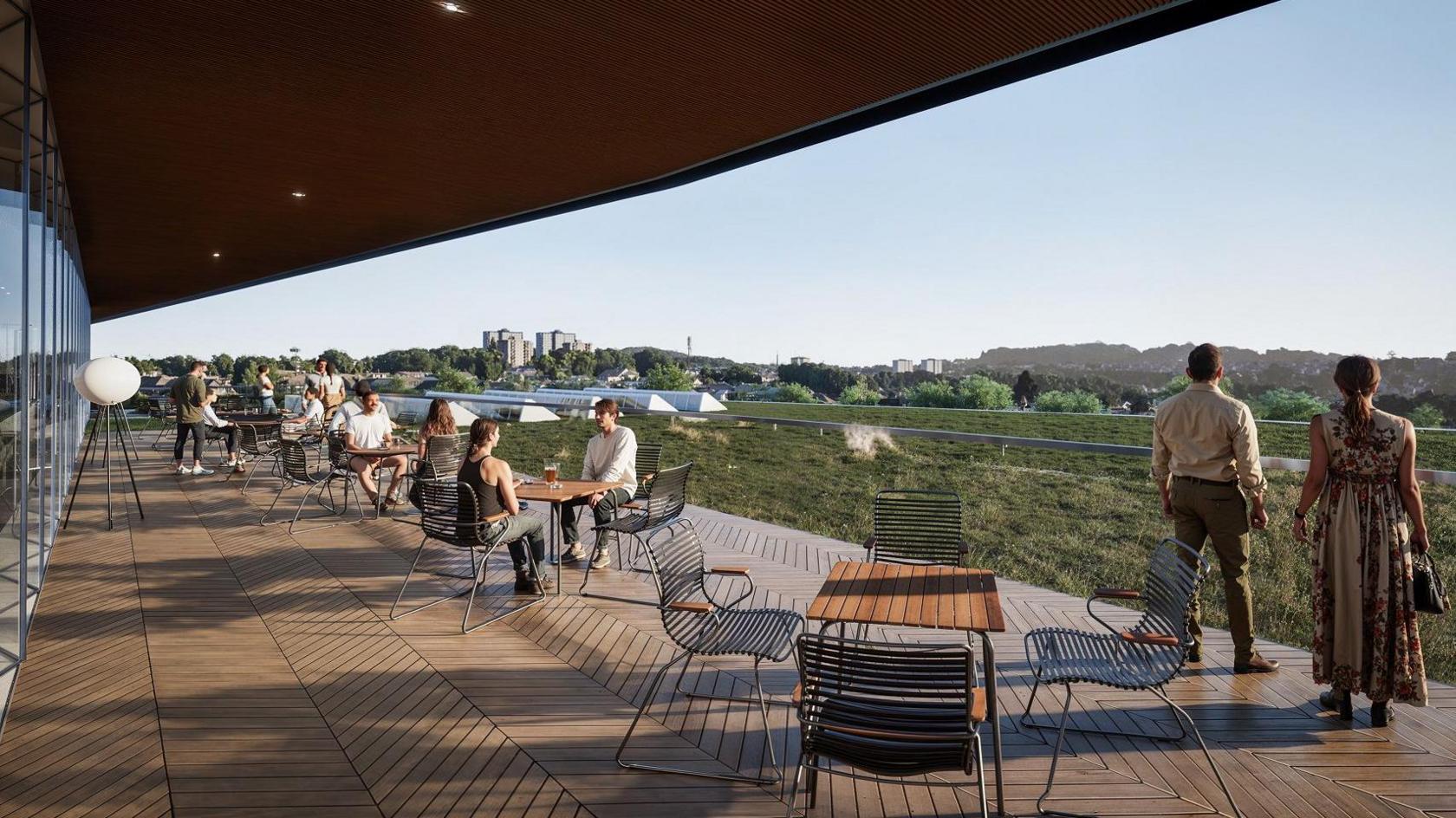 A terrace at Dundee's proposed new stadium