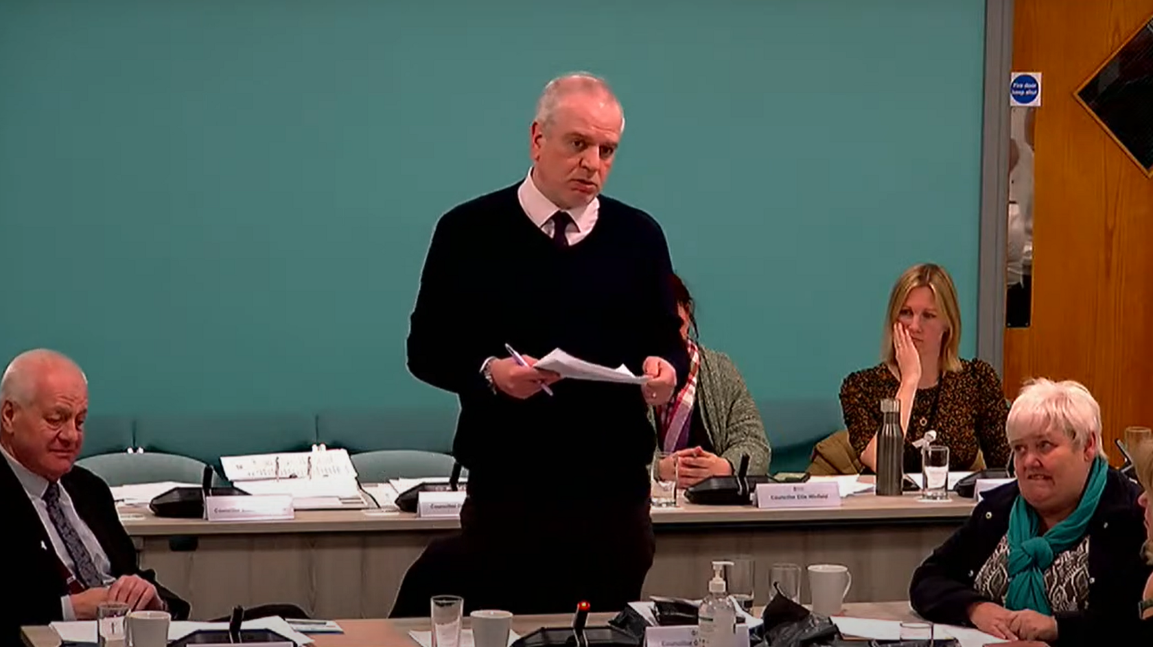 Councillor Greg Marshall stood speaking at a full council meeting of Broxtowe Borough Council on Wednesday 5 March.