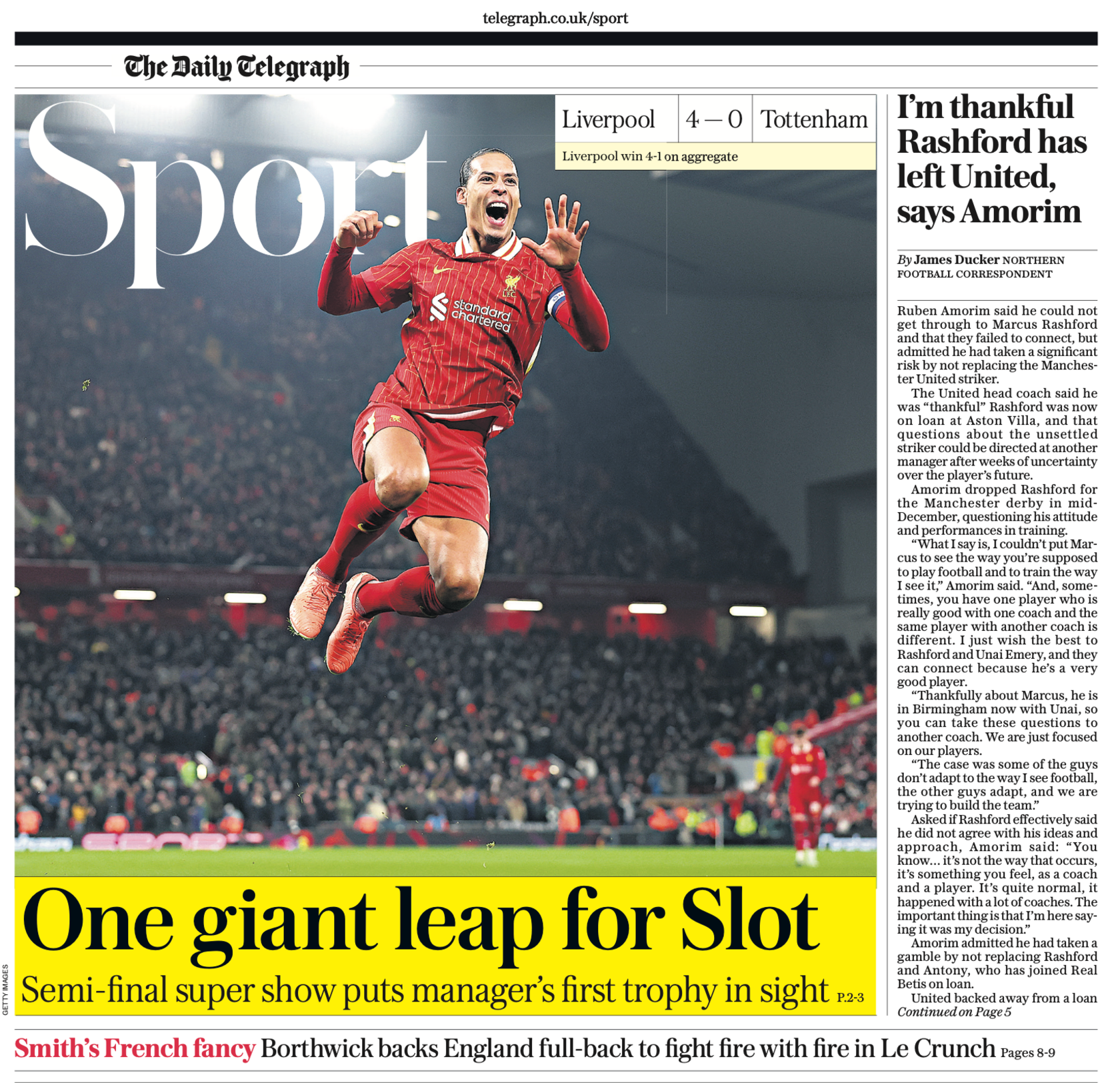 Telegraph back page