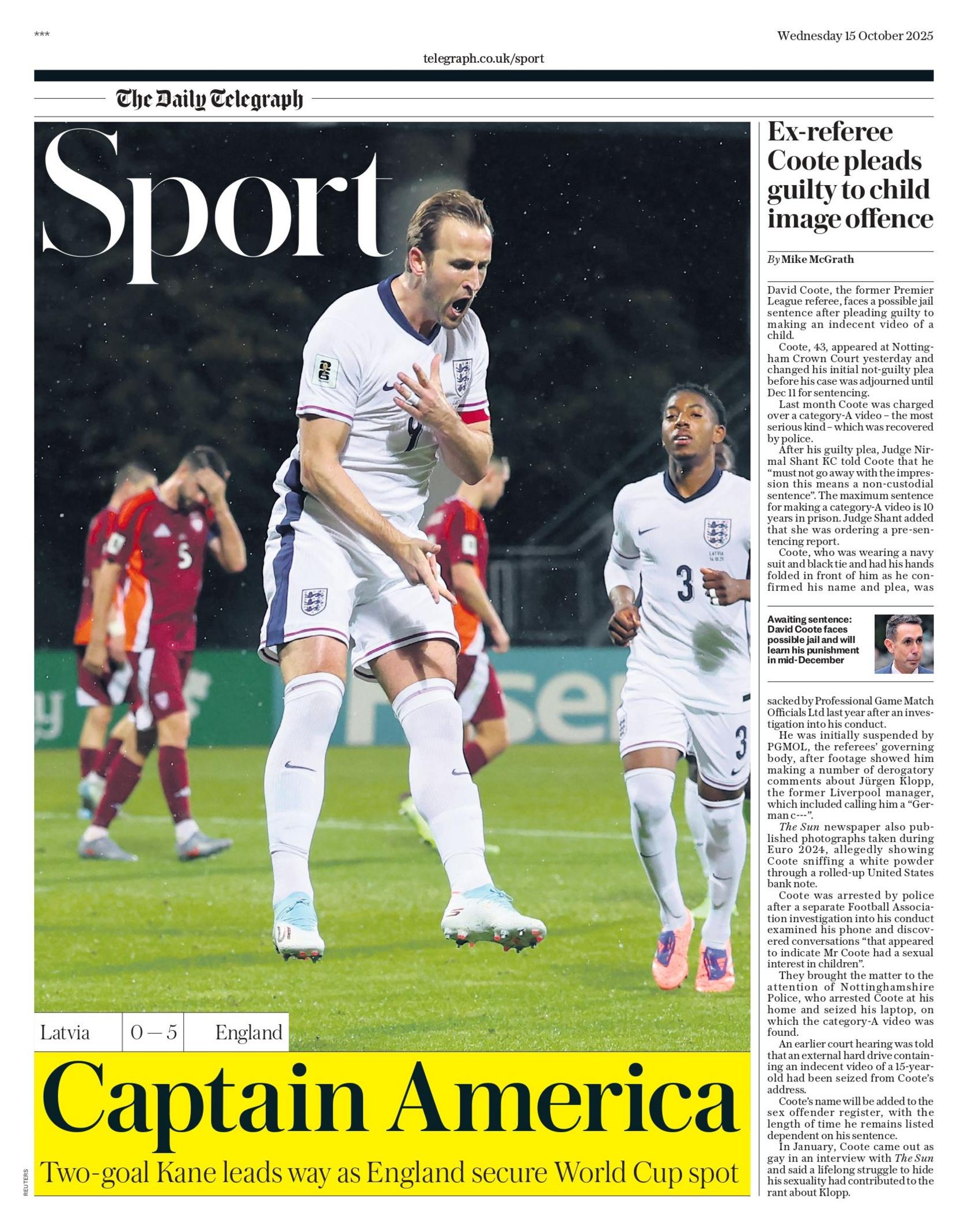 Daily Telegraph sports section