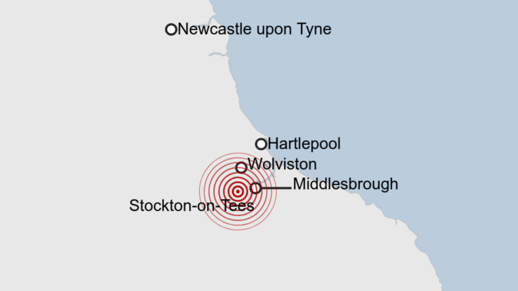 Map of the area of the earthquake