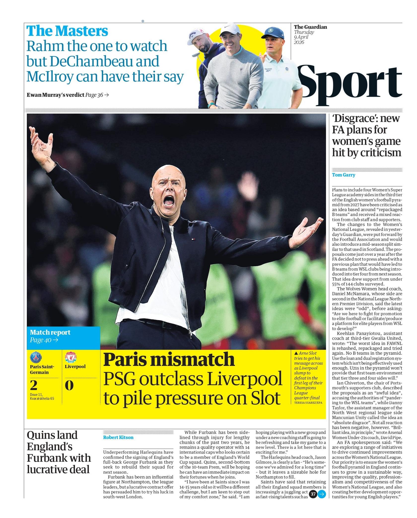 Guardian back page - 9 April