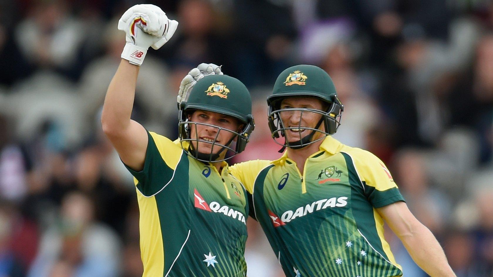 Aaron Finch and George Bailey celebrate