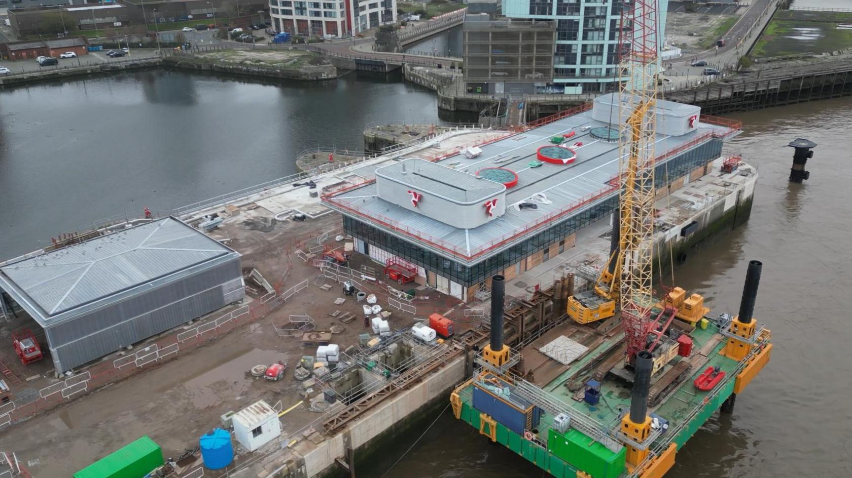 Liverpool landing stage under construction