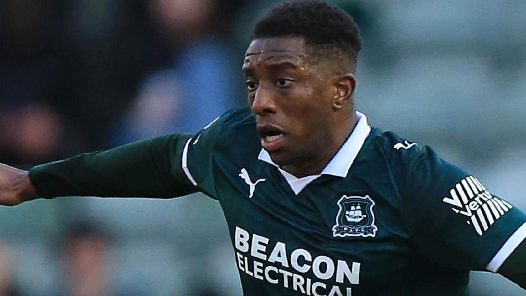 Wes Harding in action for Plymouth Argyle