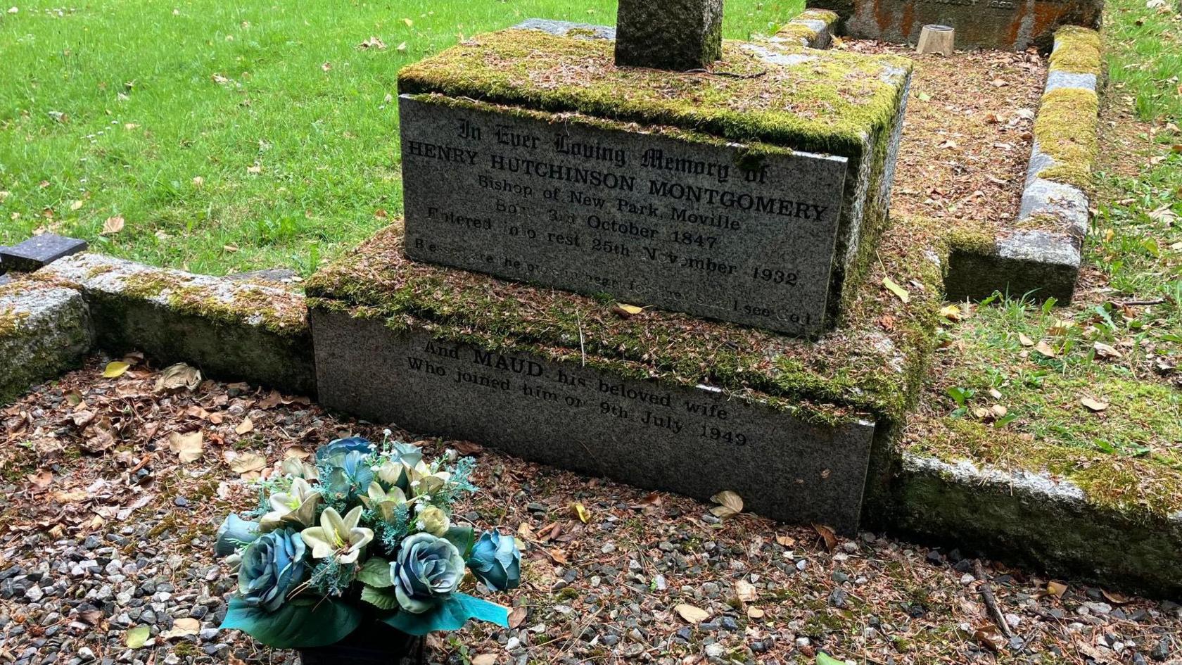 gravestone of henry and maud montgomery in Moville, County Donegal