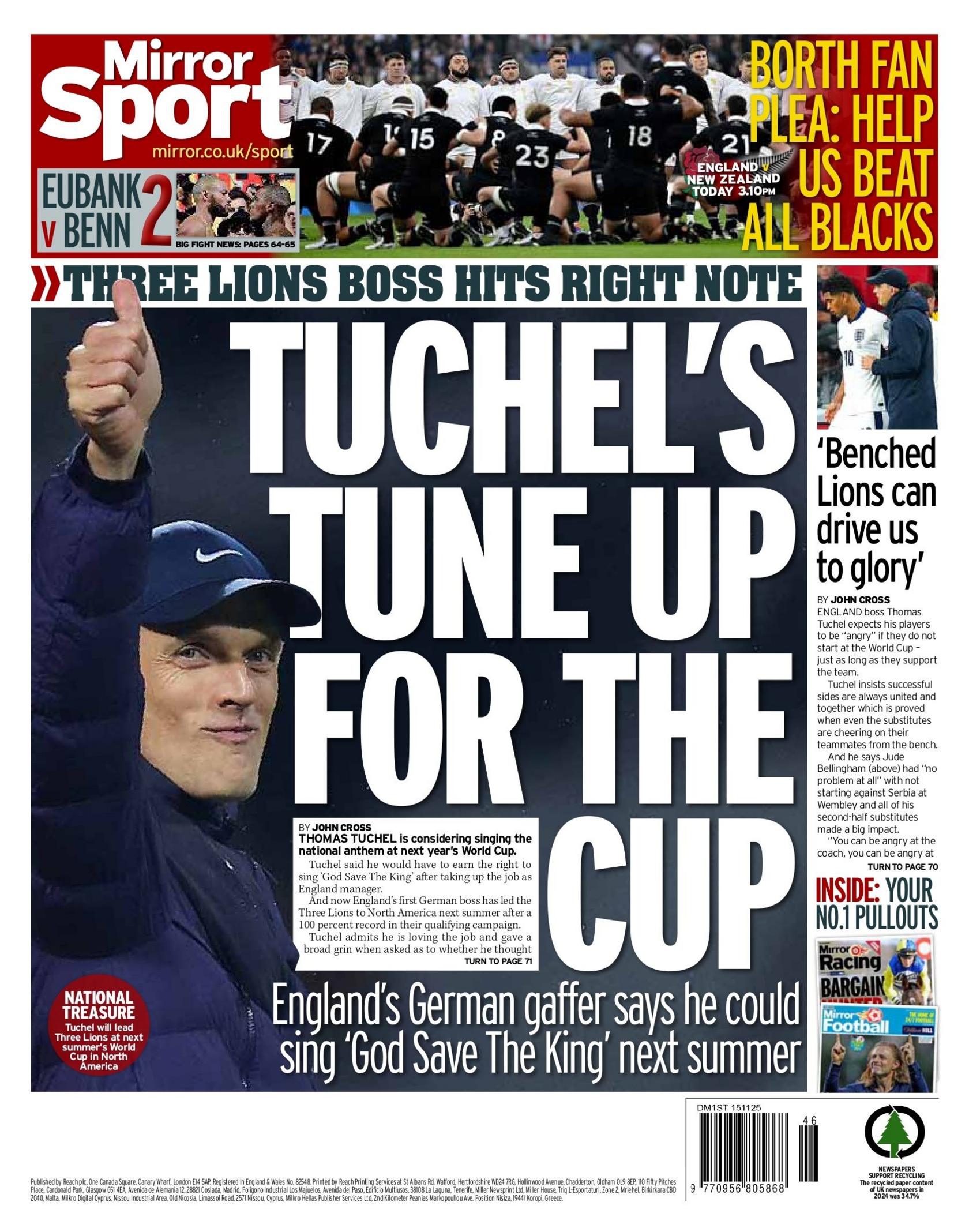 Daily Mirror back page