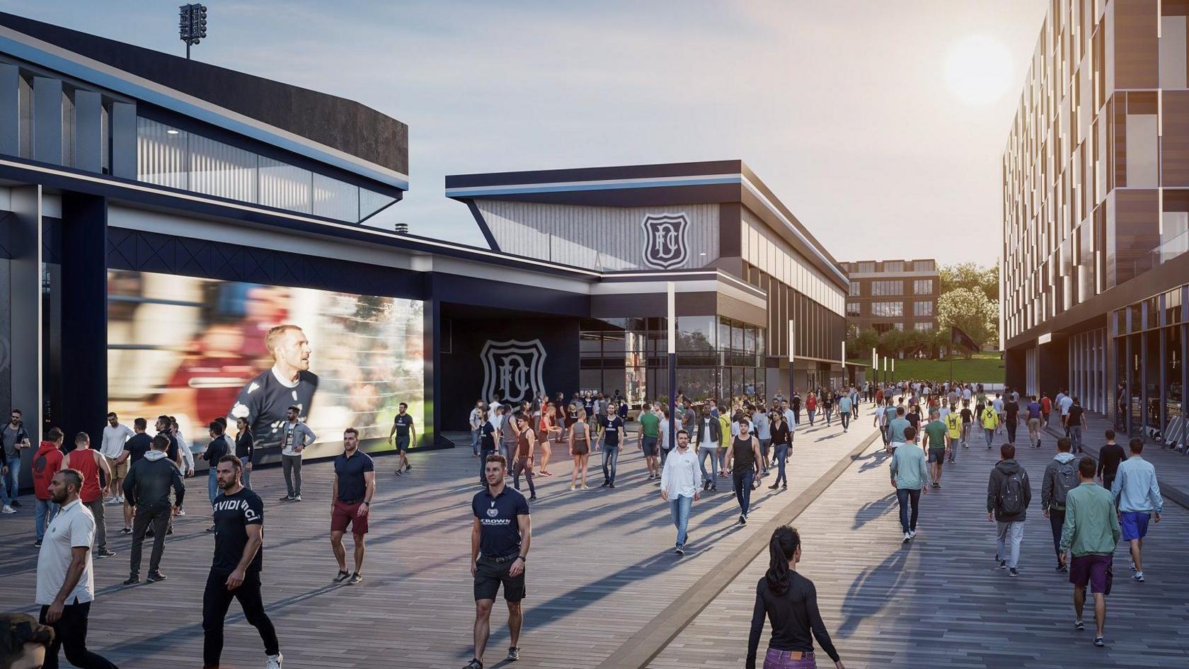 Plaza outside Dundee's proposed new stadium