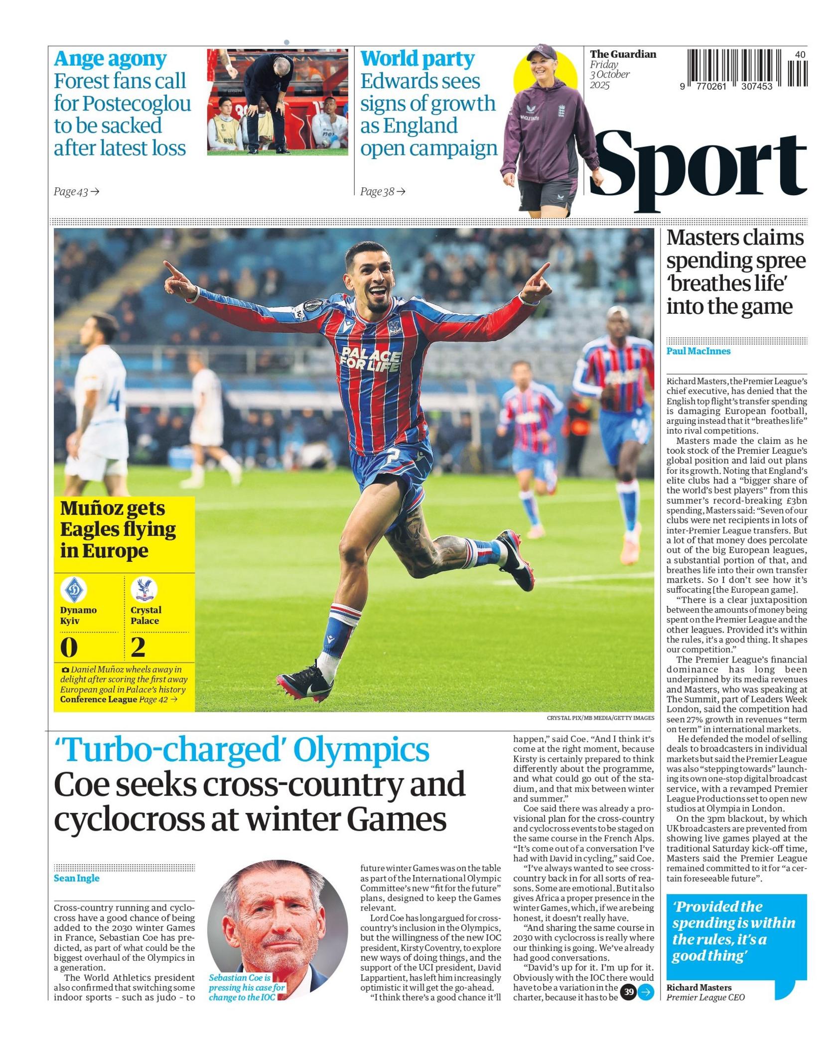 Guardian sports section