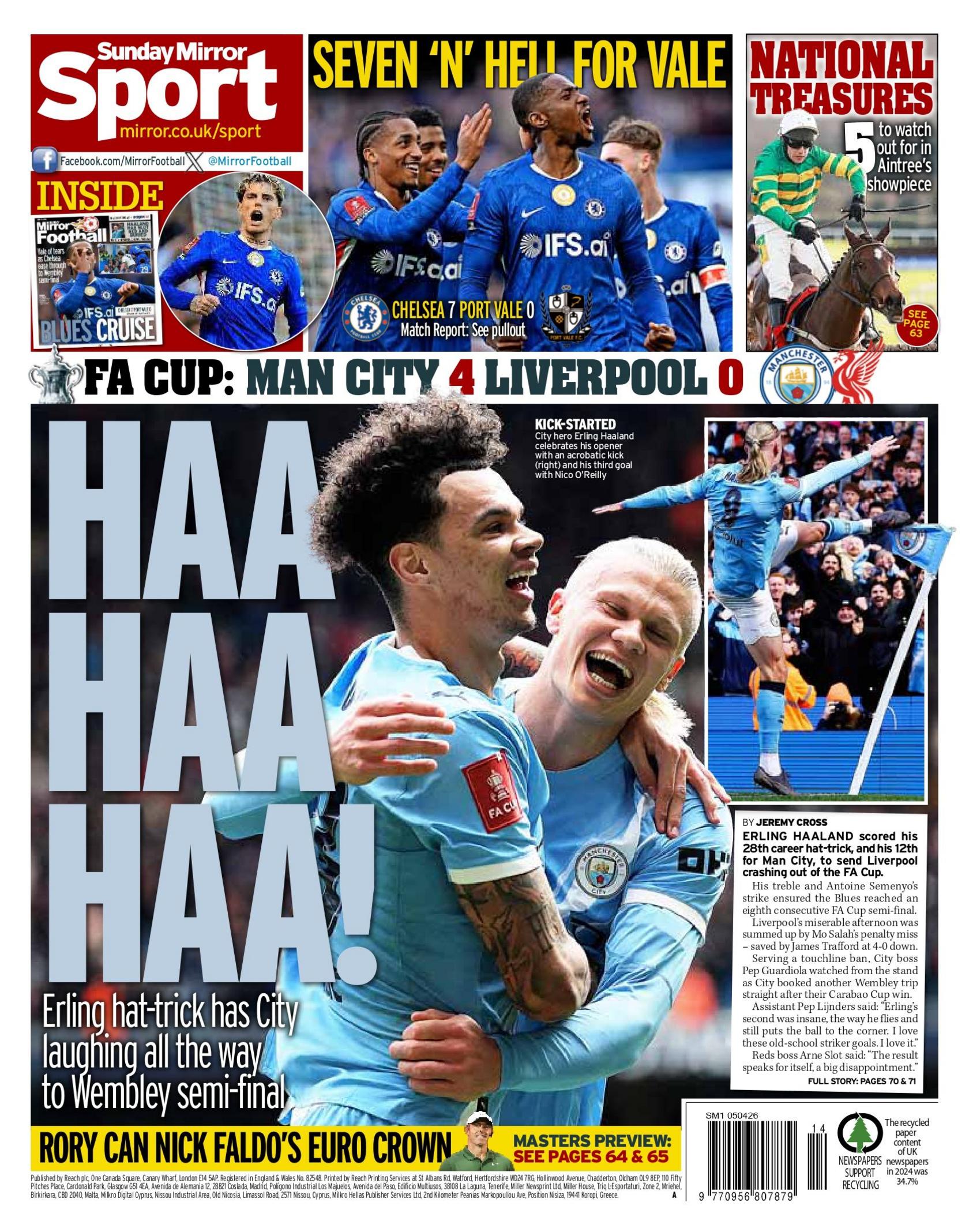 Sunday Mirror back page