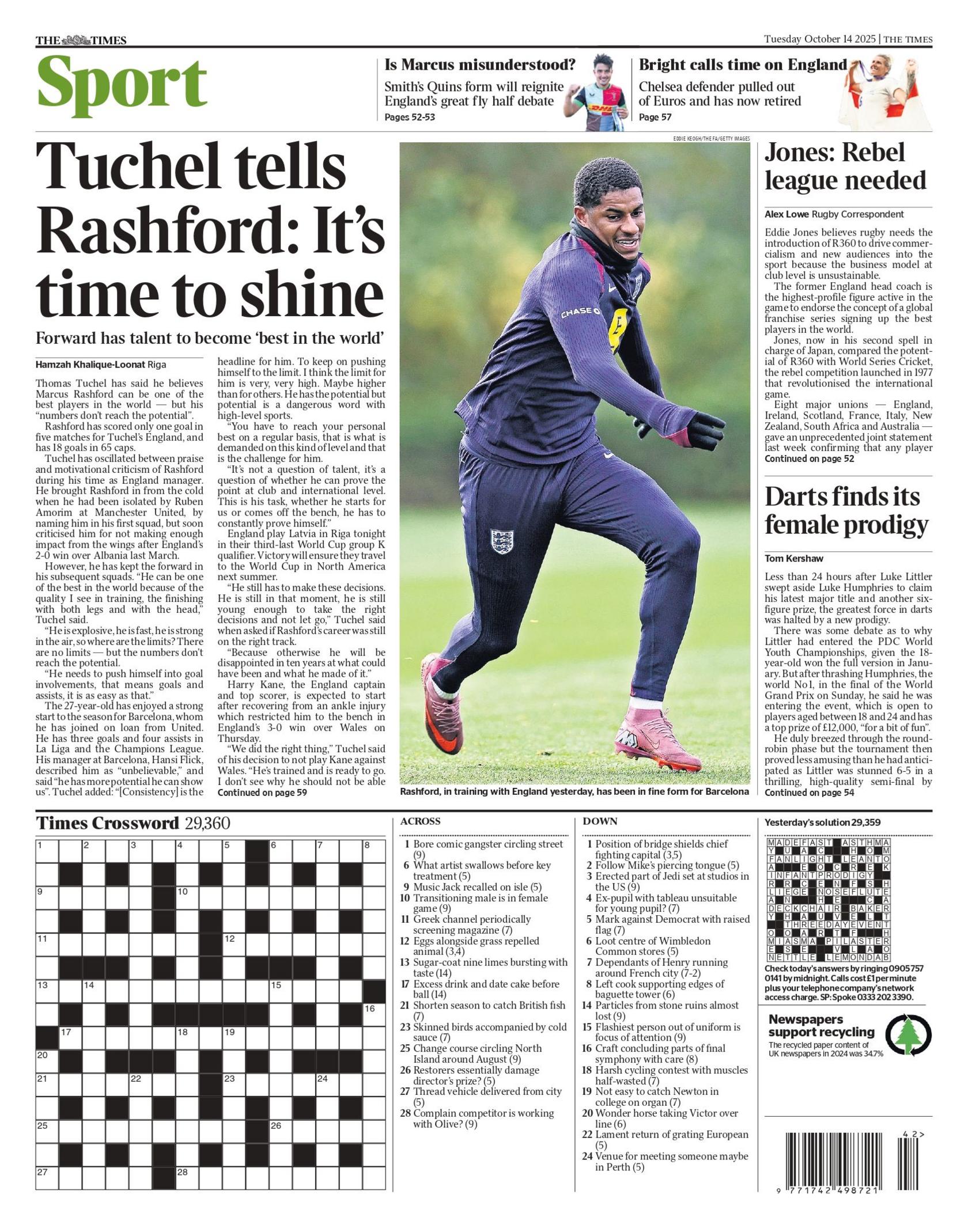 The Times back page