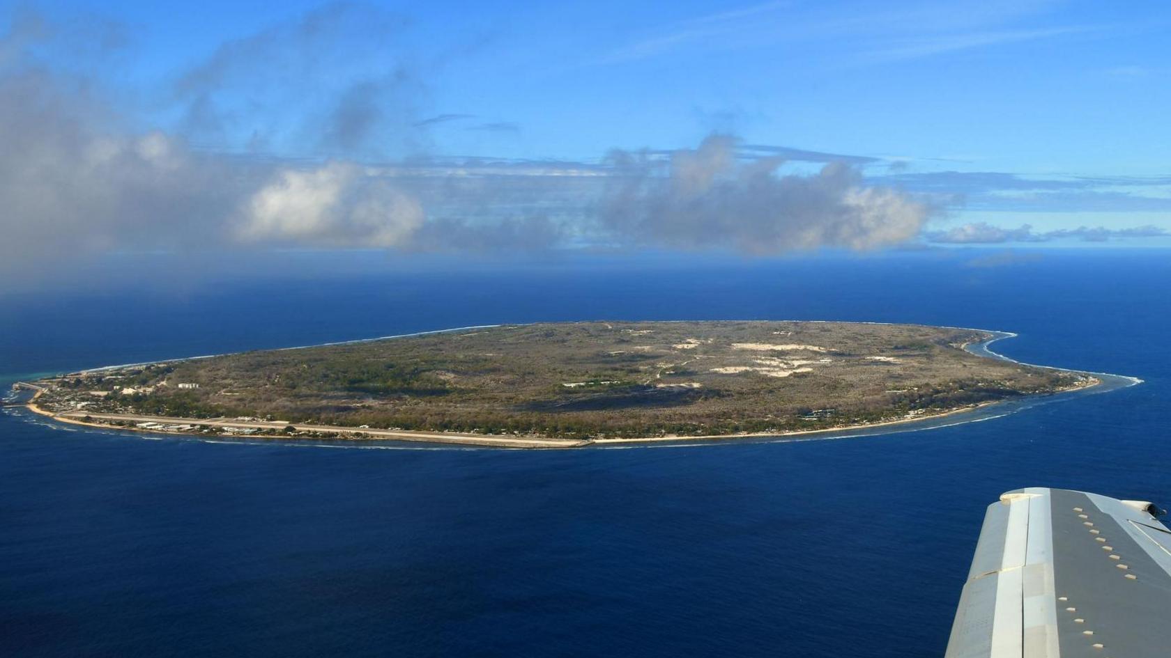 Nauru island seen from above