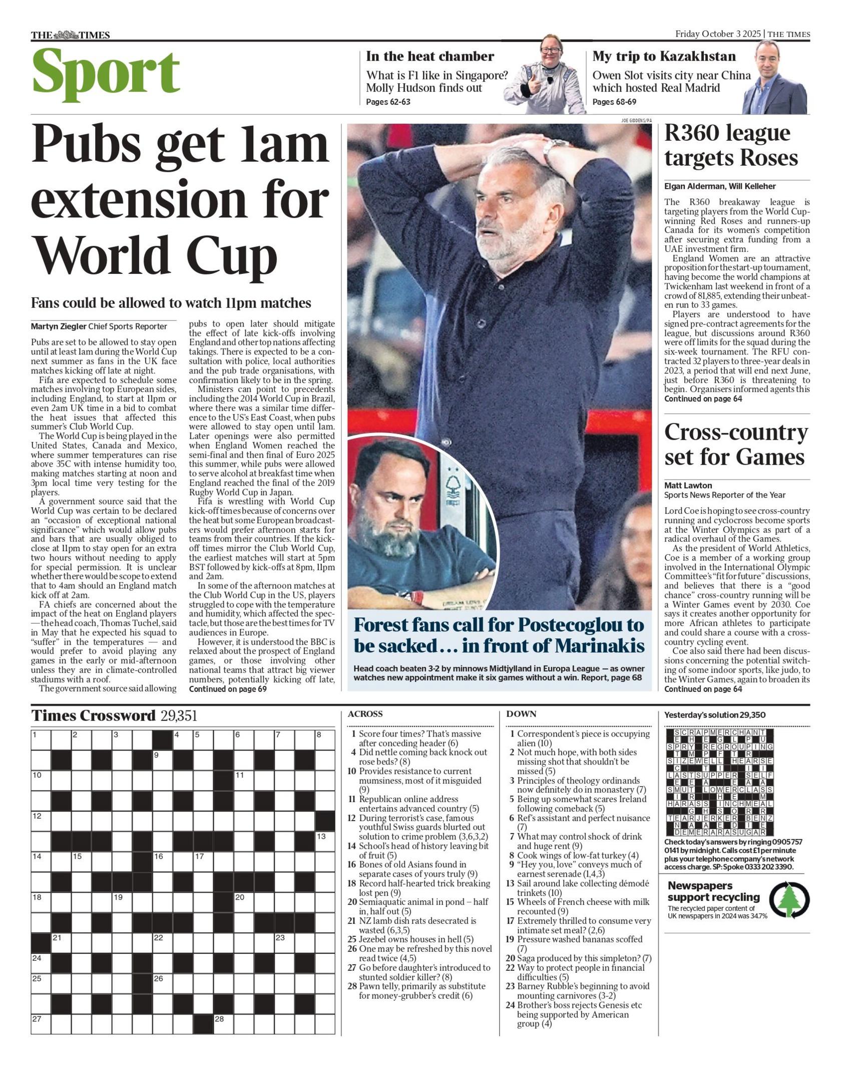 The Times back page