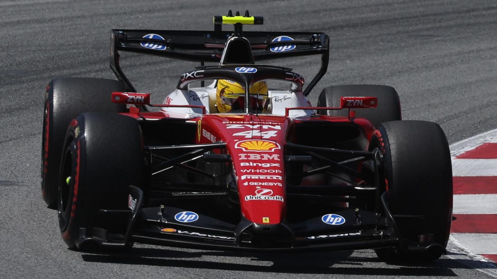 Ferrari's Lewis Hamilton during the Barcelona-Catalunya Grand Prix