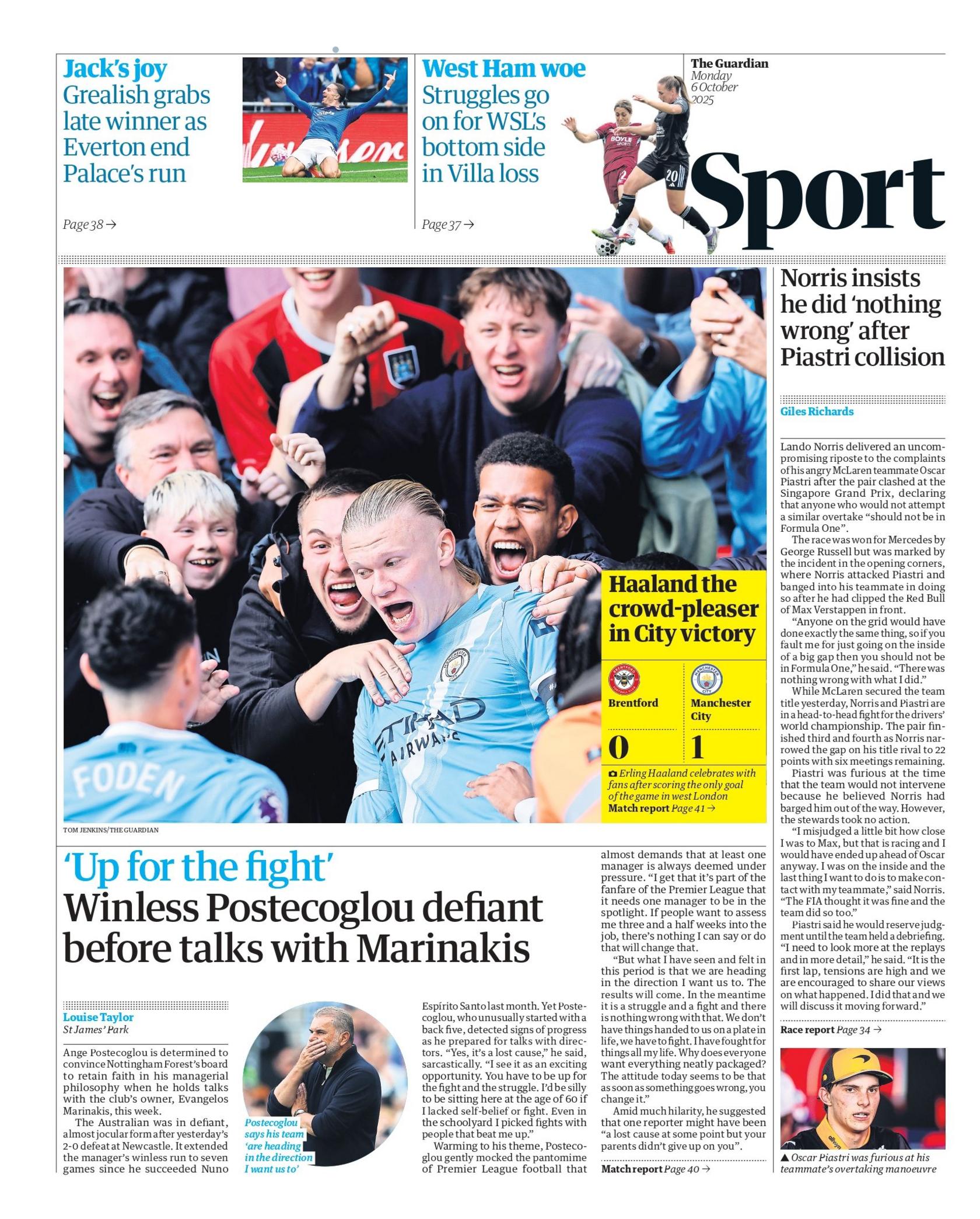 Guardian back page 