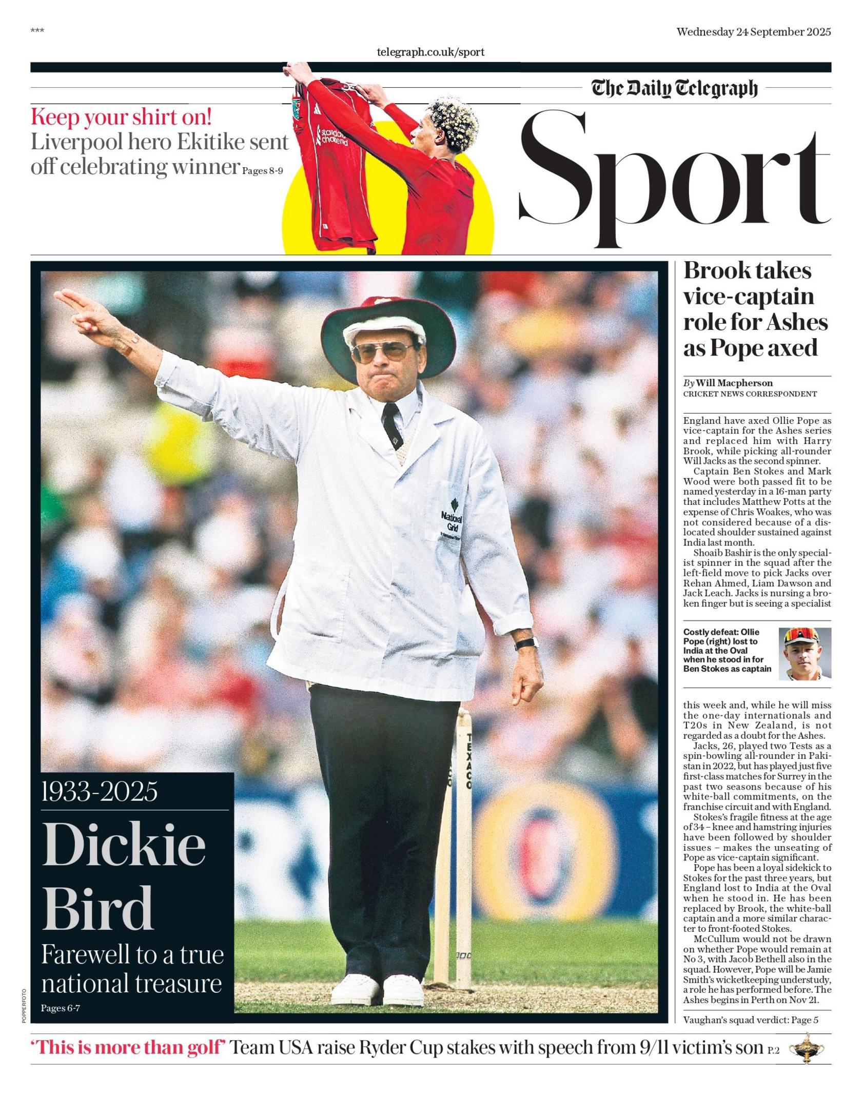 Telegraph back page 