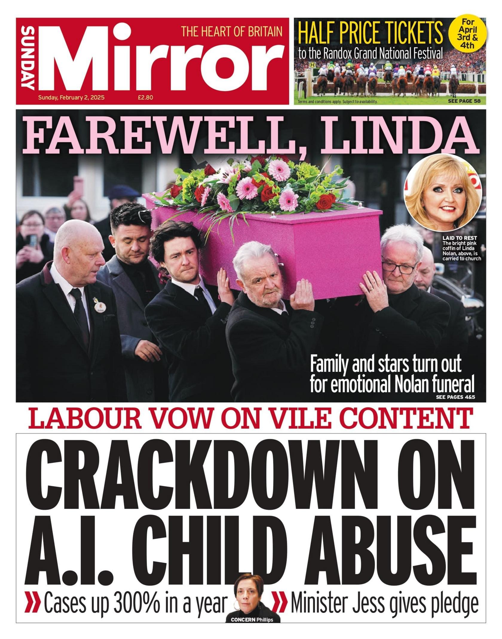 The Sunday Mirror front page