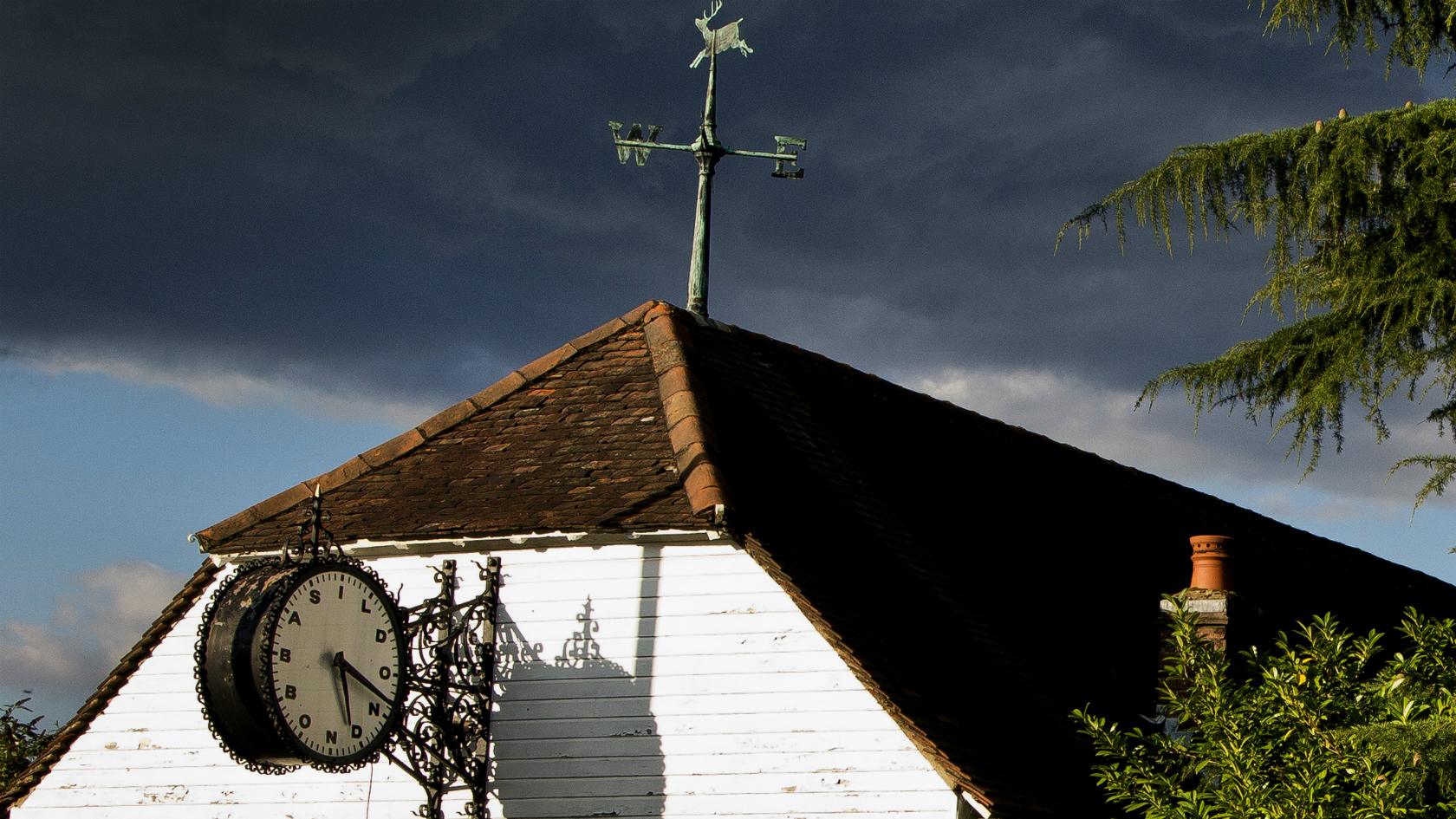 The old John Dickinson Clock on the site of the Basildon Bond Paper Factory in Apsley, Hemel Hempstead.