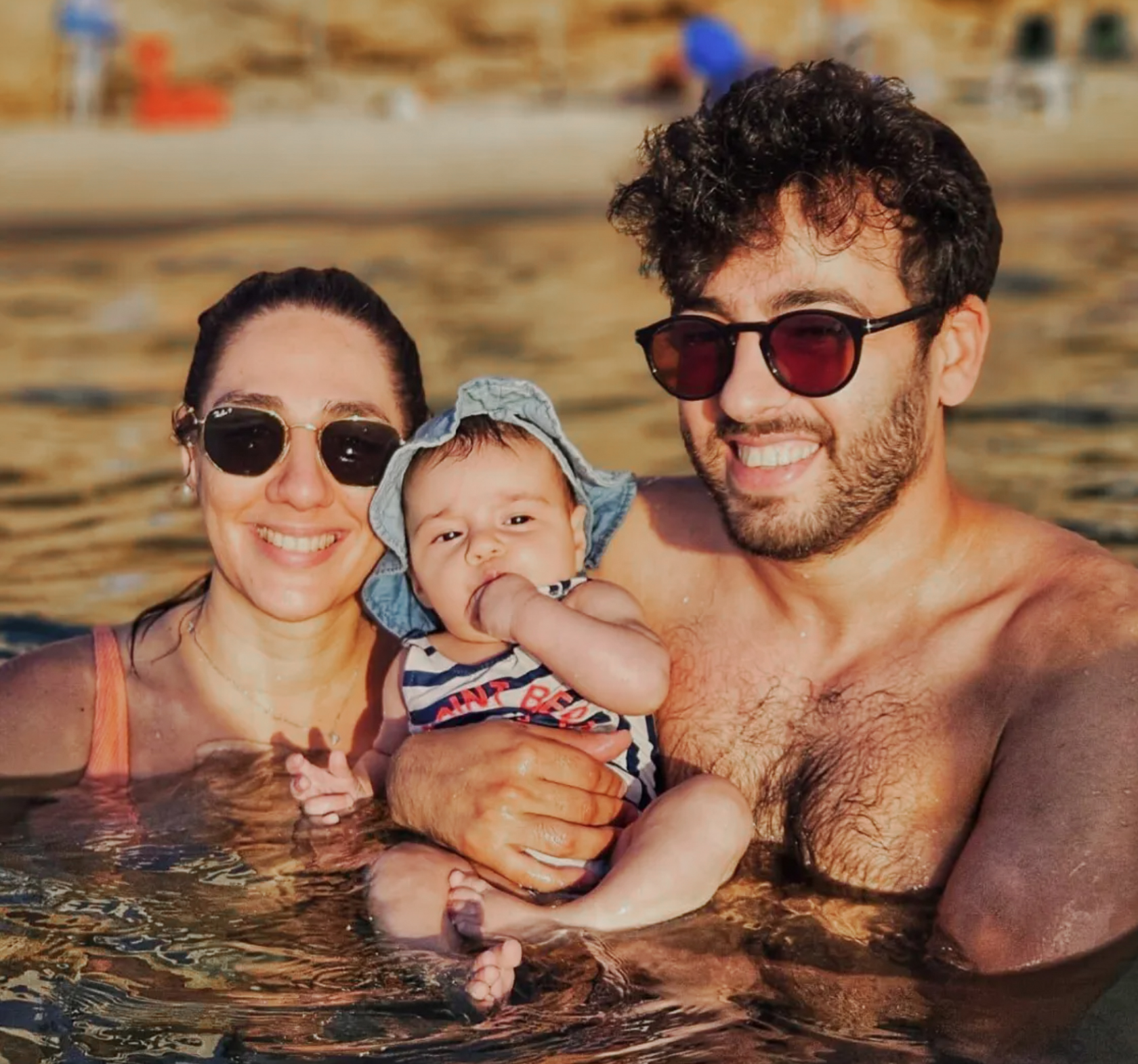 Celine Ben David Nagar pictured with her husband Ido and their baby daughter Ellie.