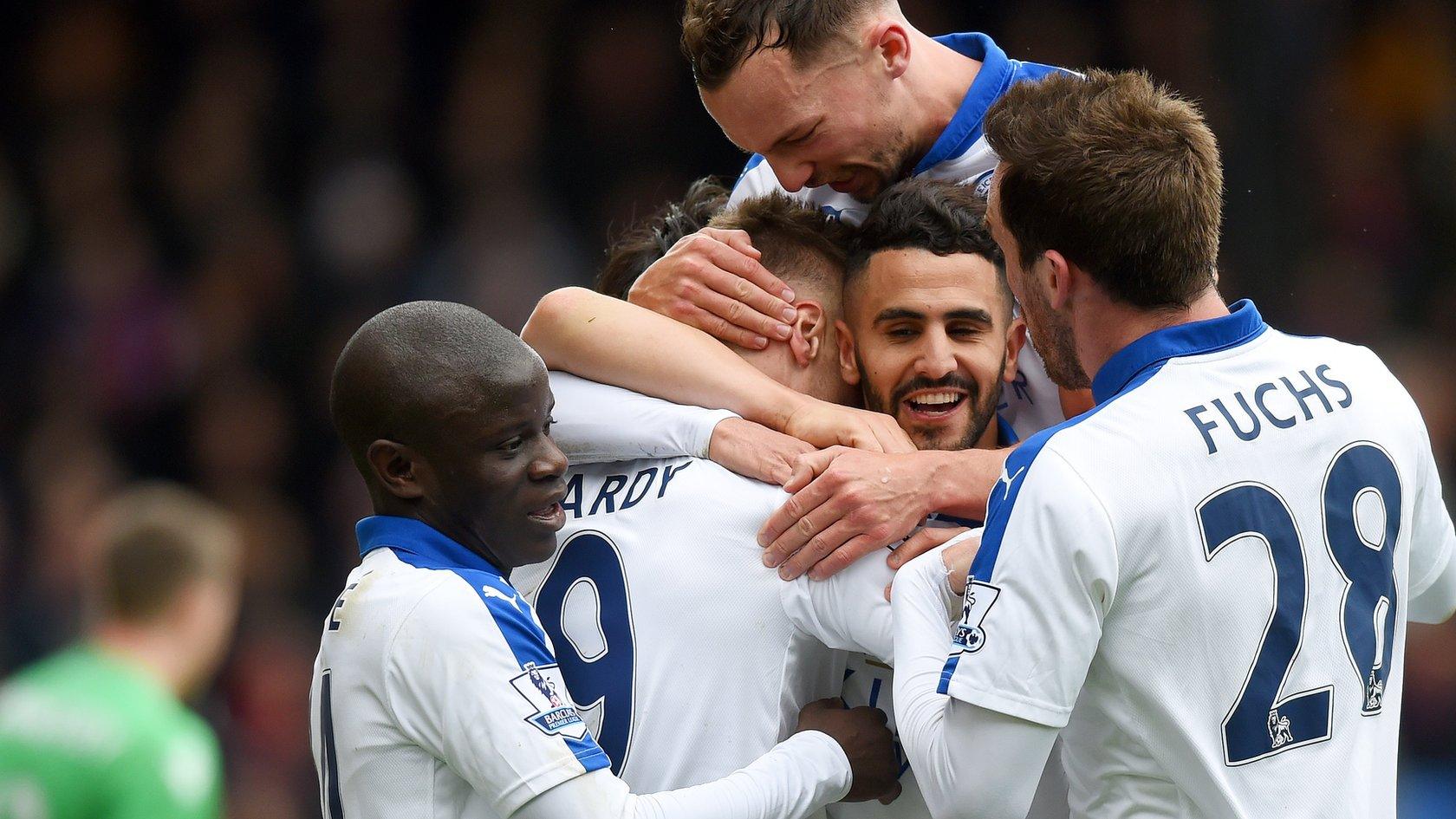 Leicester players celebrate