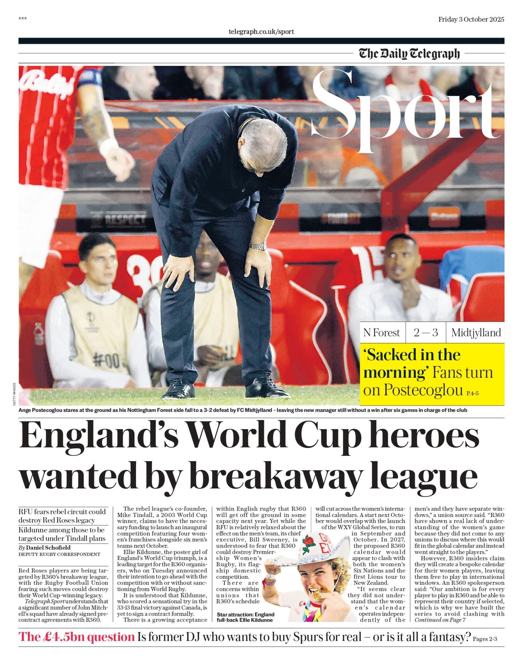 Daily Telegraph sports section