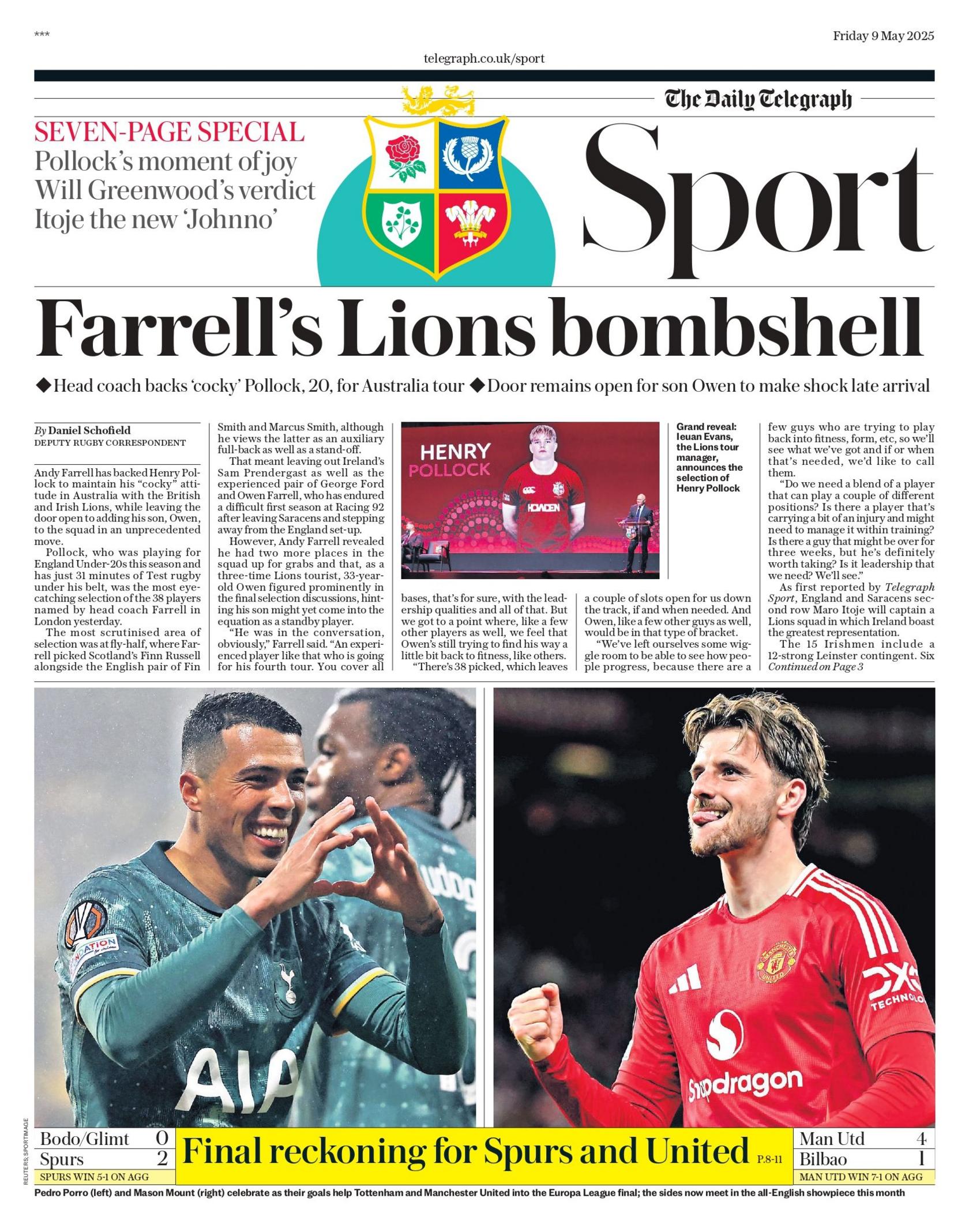 Telegraph back page 