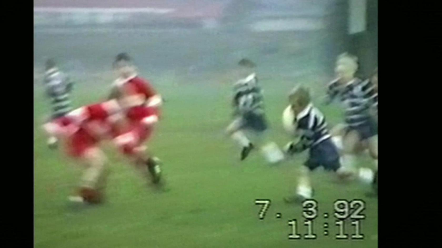 Rob Burrow playing as a kid