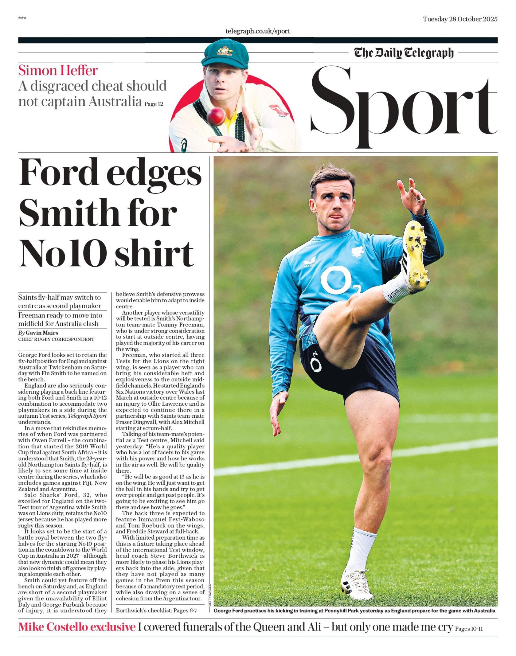 Telegraph back page