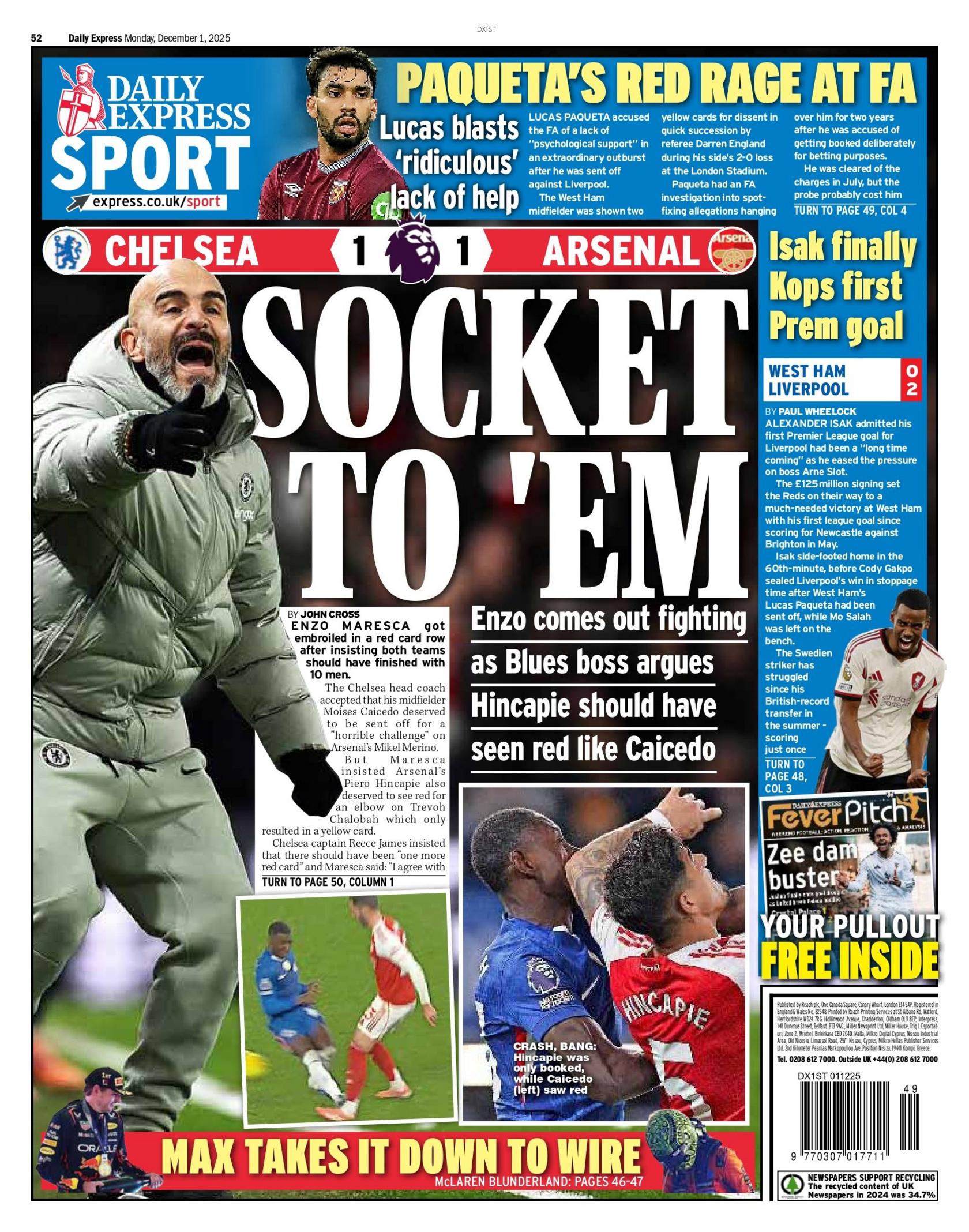 Daily Express back page