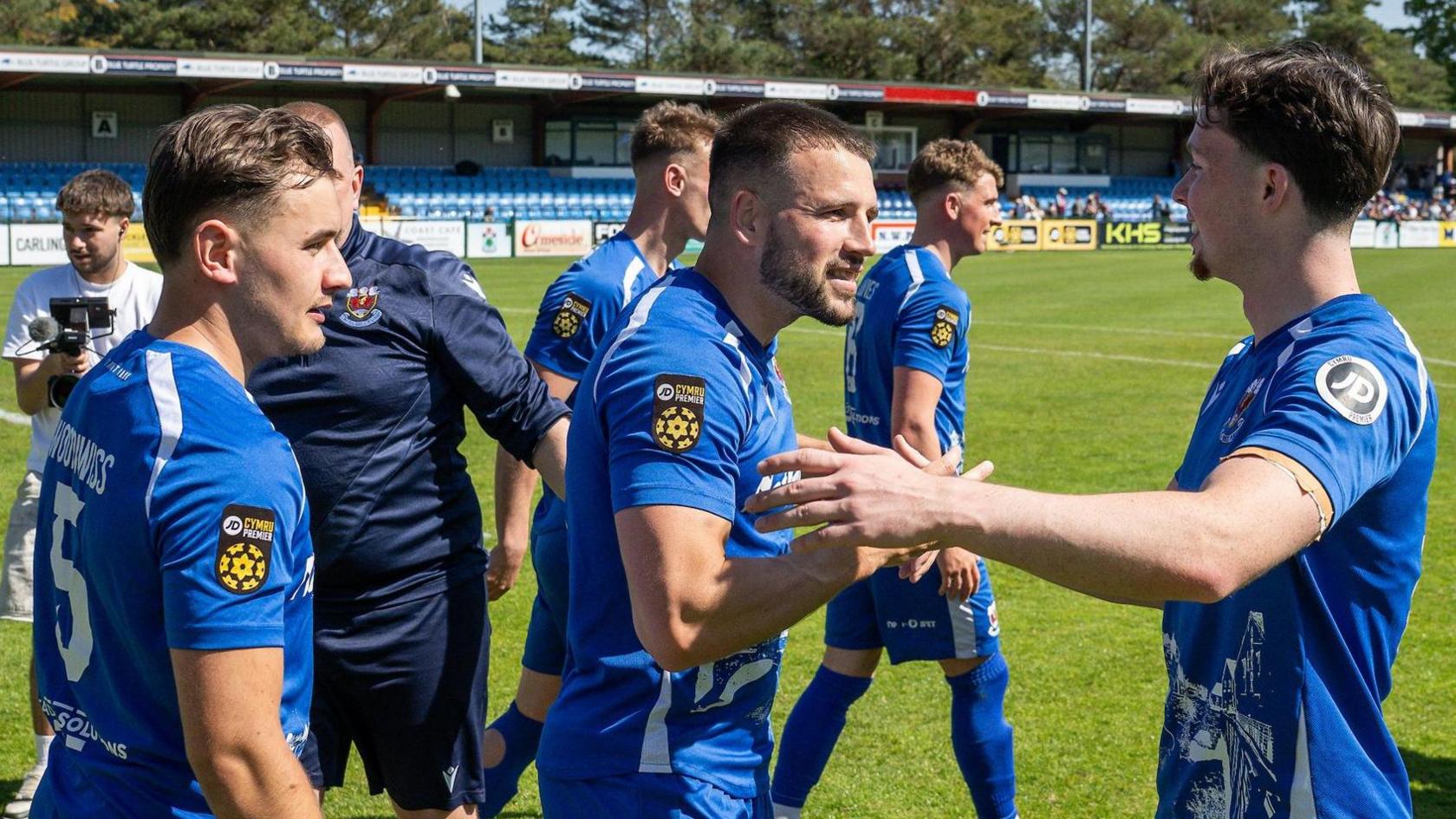 Penybont players celebrate 