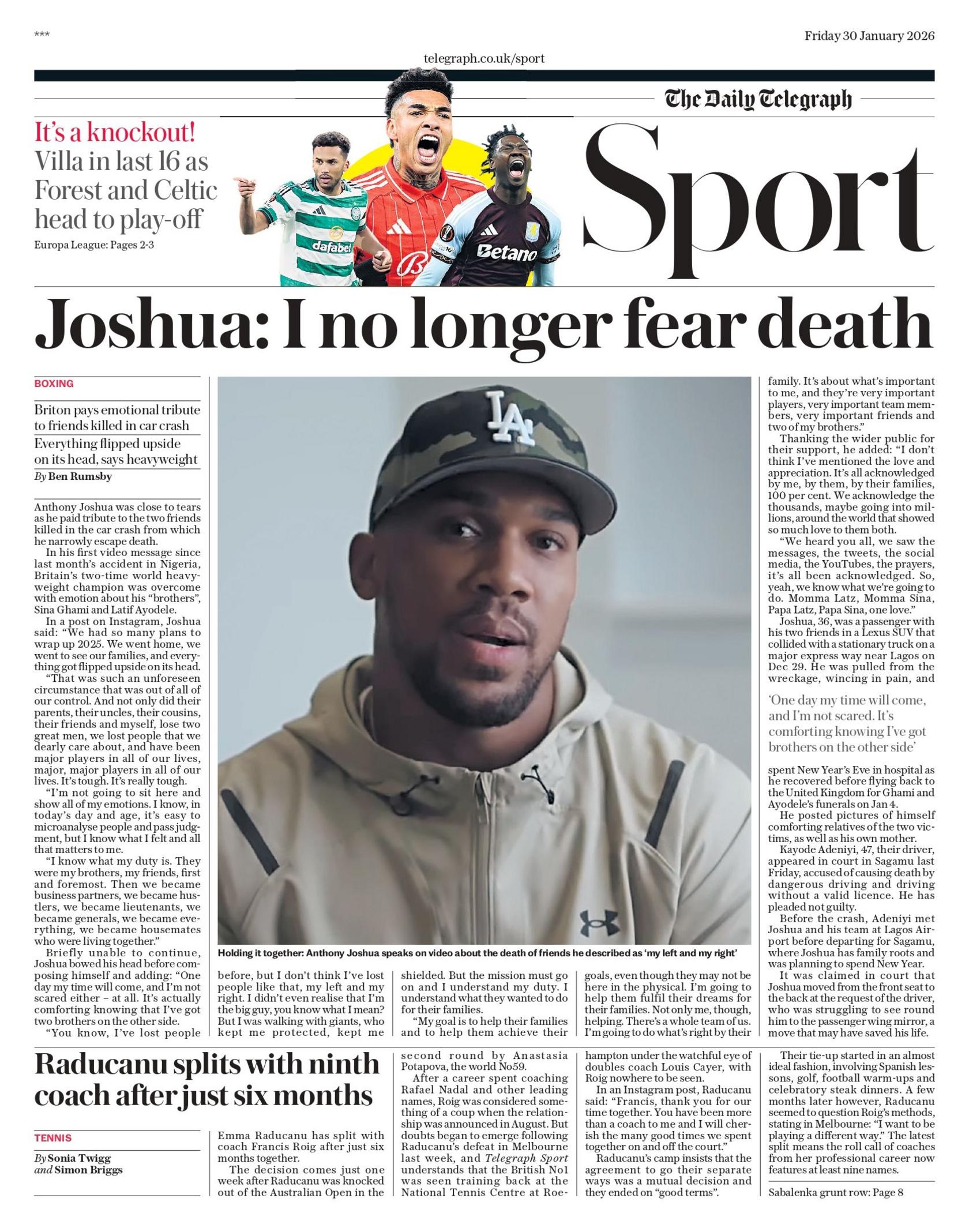 Telegraph sport section