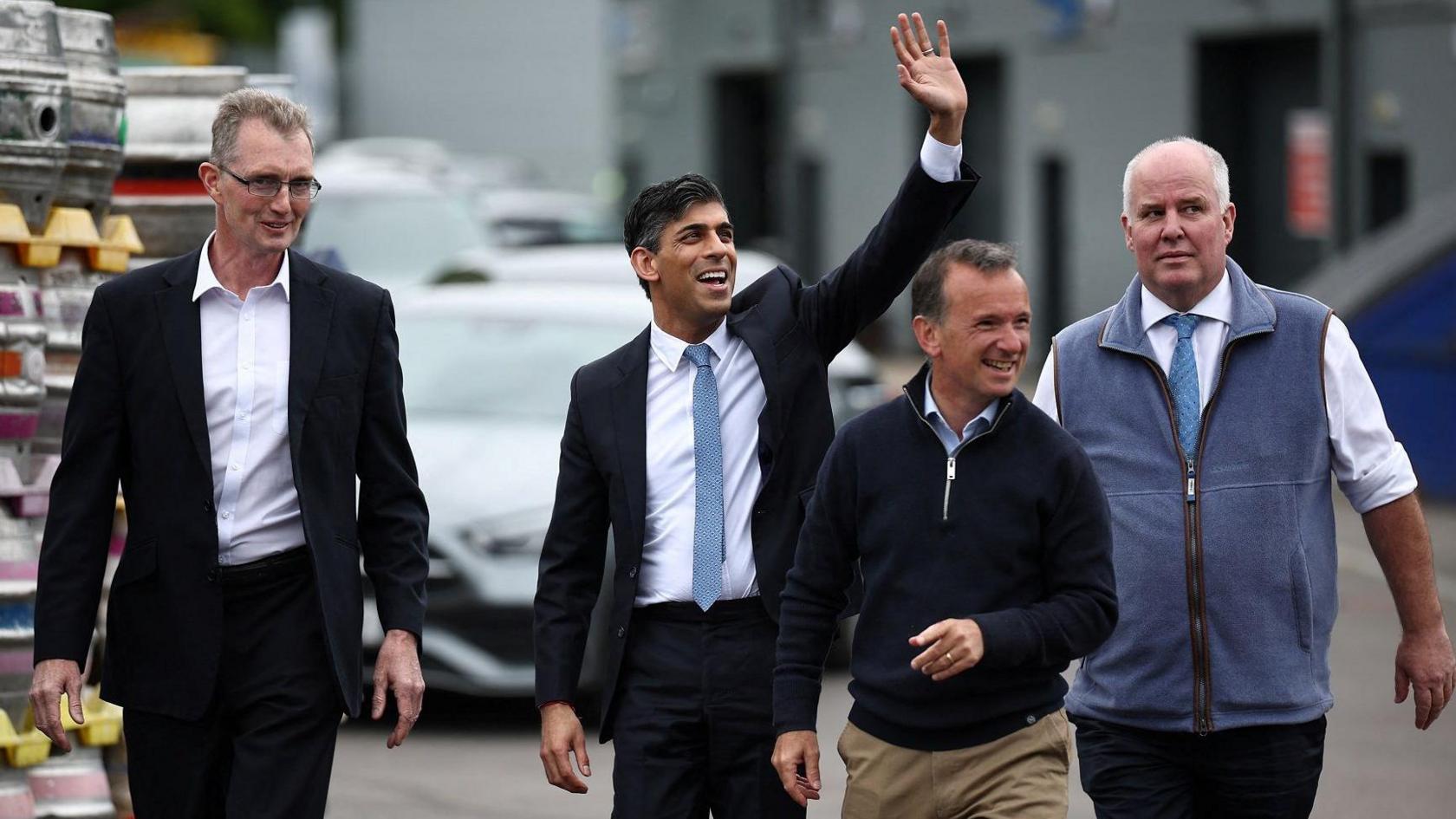 David TC Davies with Rishi Sunak, Alan Cairns and Andrew RT Davies