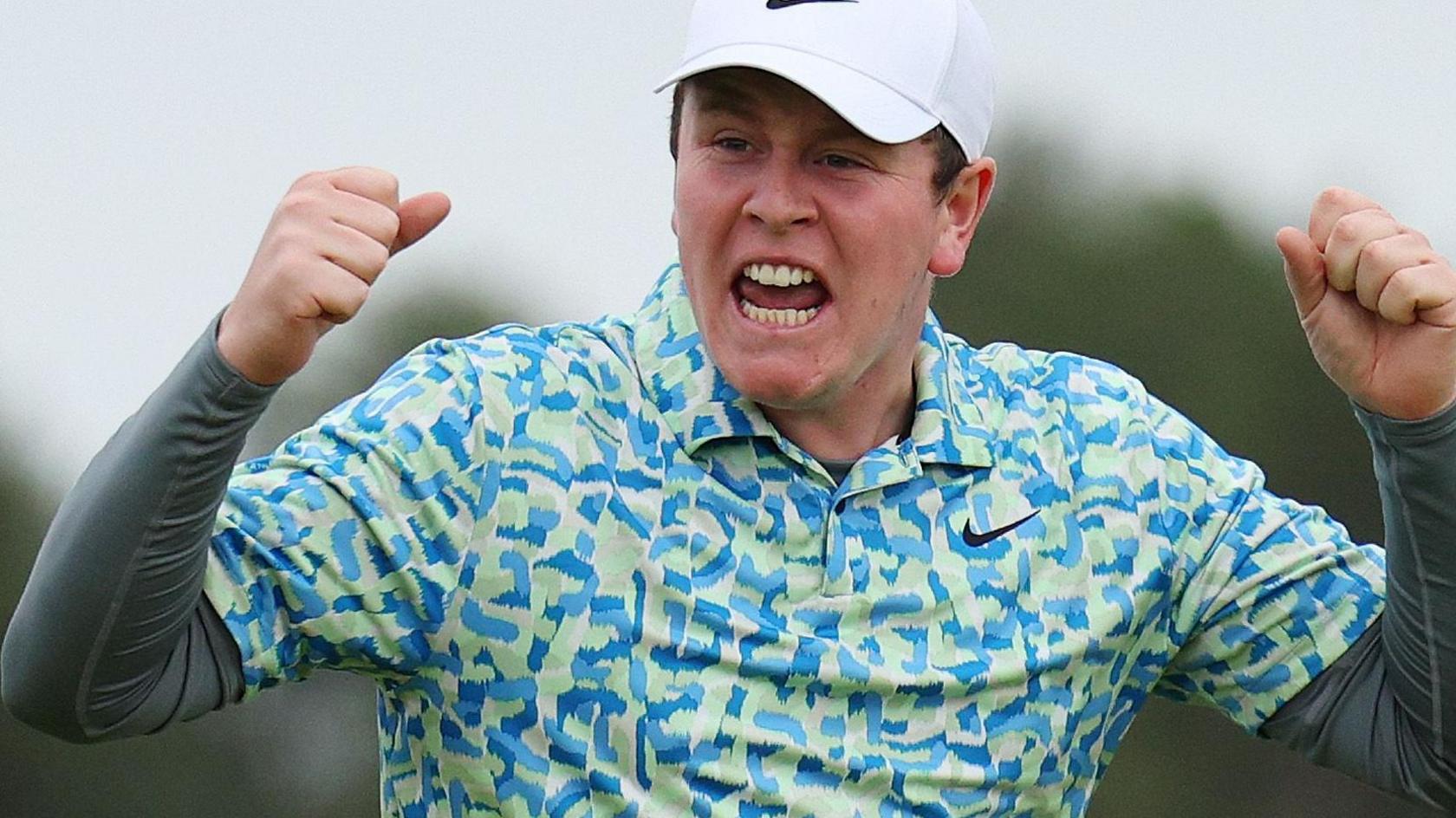 Robert MacIntyre celebrates his victory at the Scottish Open