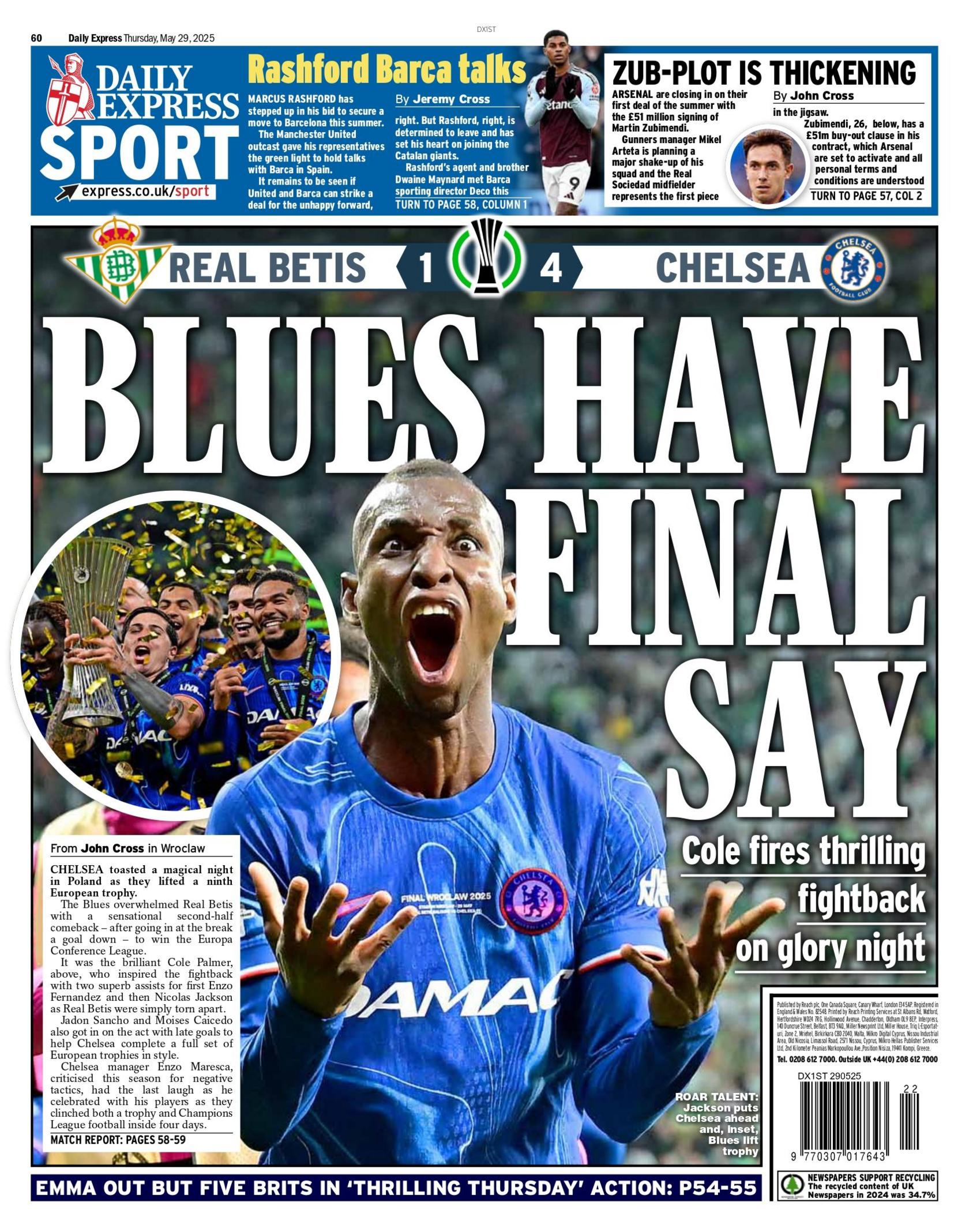 Daily Express back page