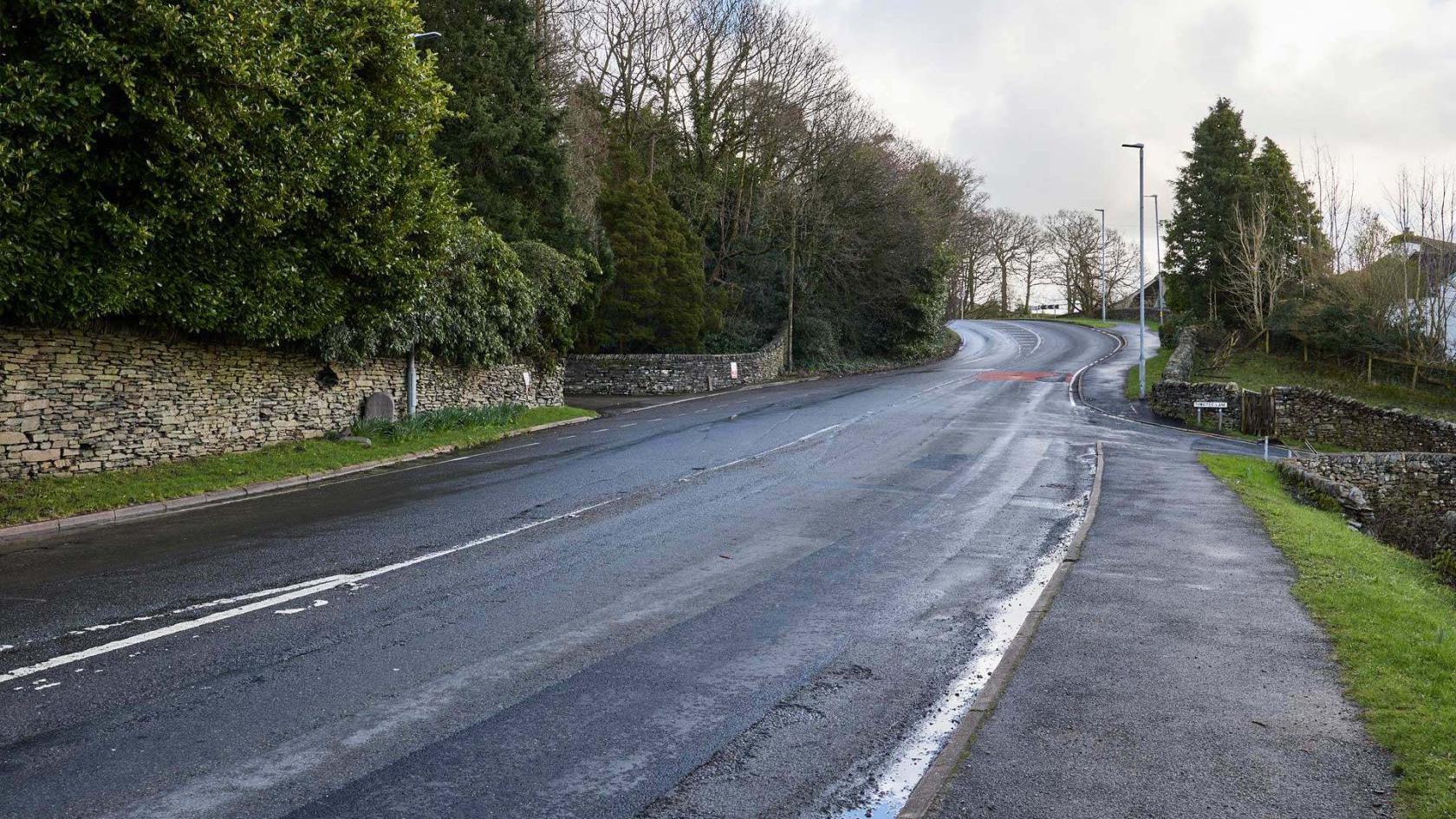 The A591 and Thwaites Lane junction into the Orrest Head Farm site.