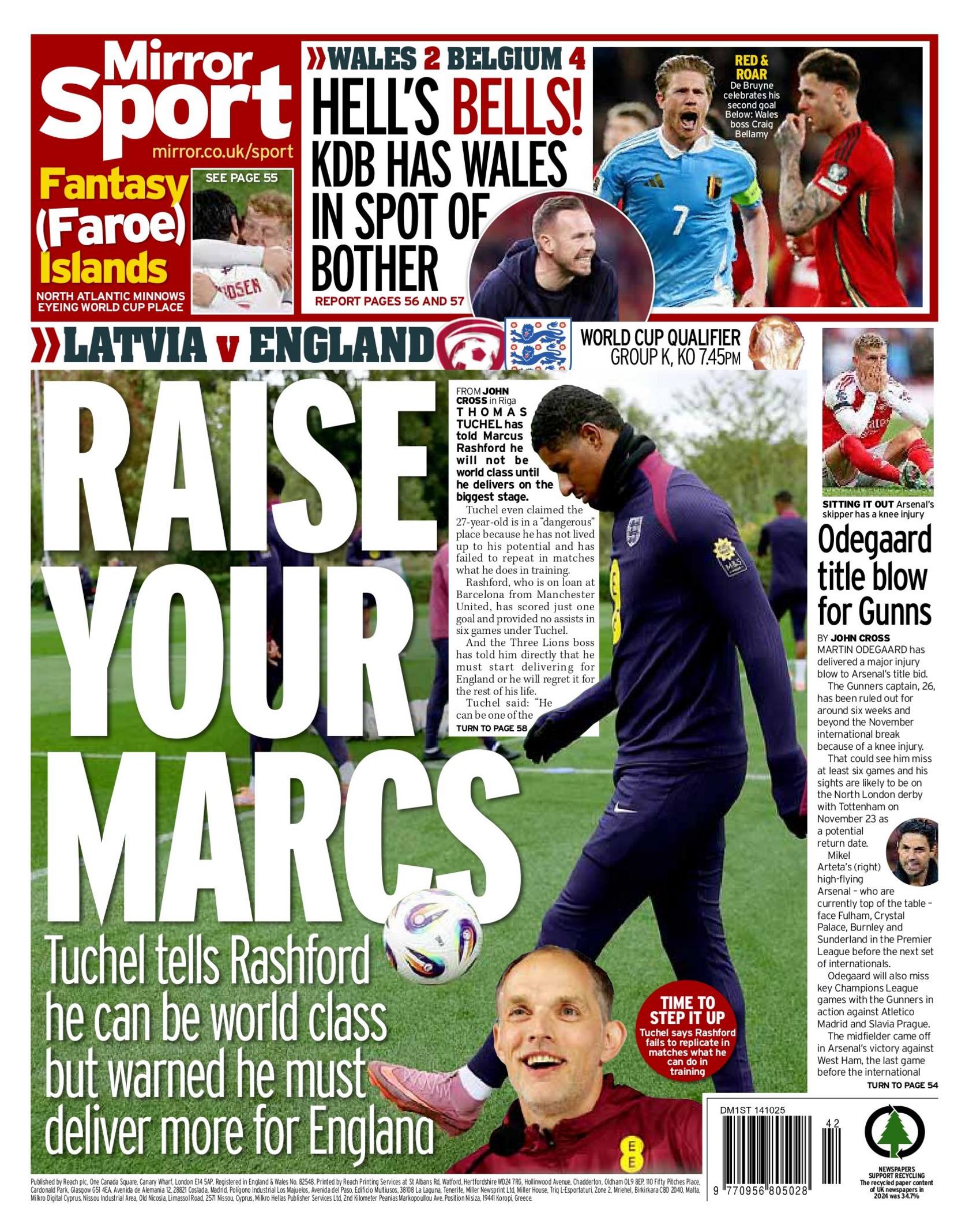 Daily Mirror back page